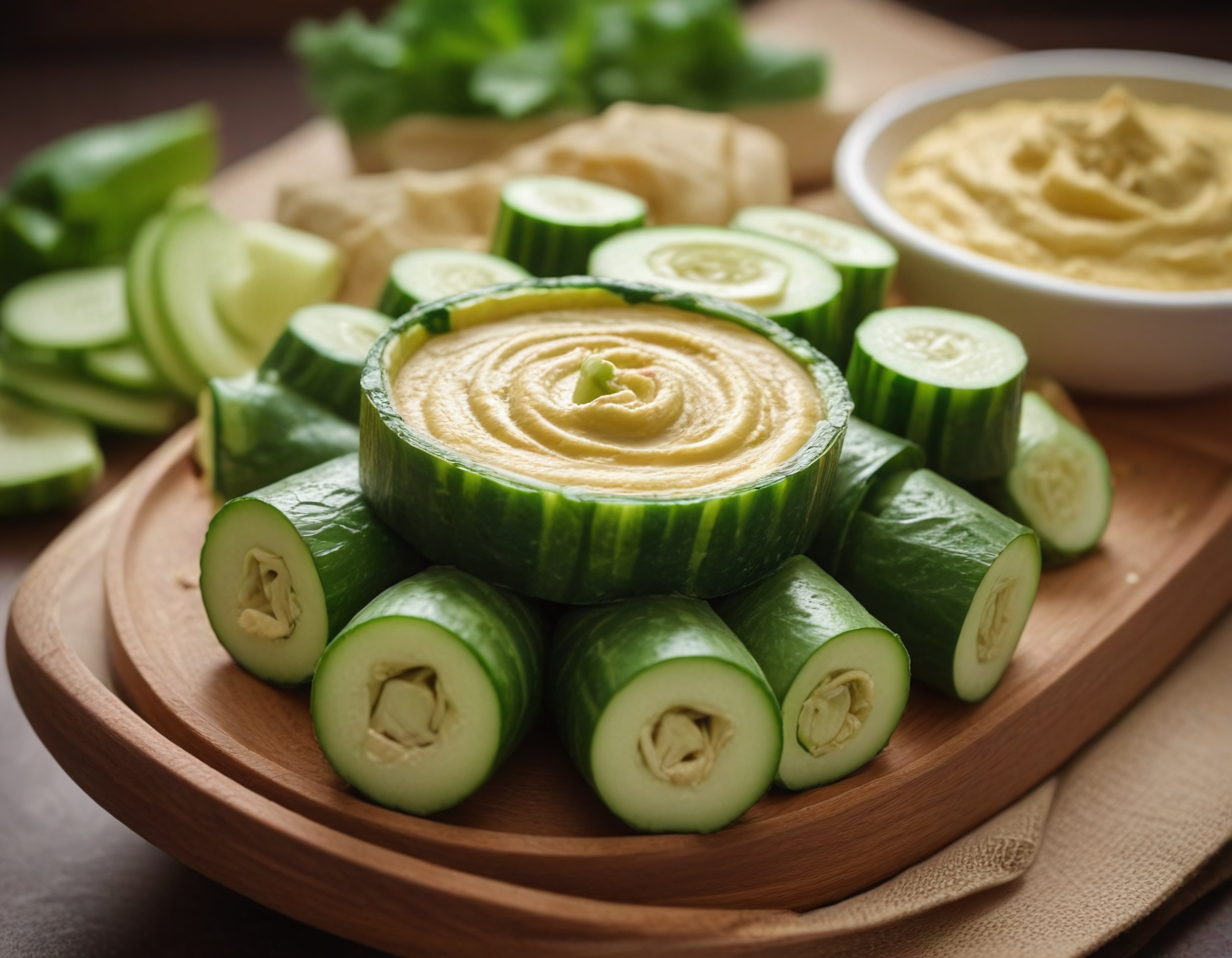 Salatalık Kasesinde Ev Yapımı Humus: Sağlıklı Atıştırmalık Tarifi