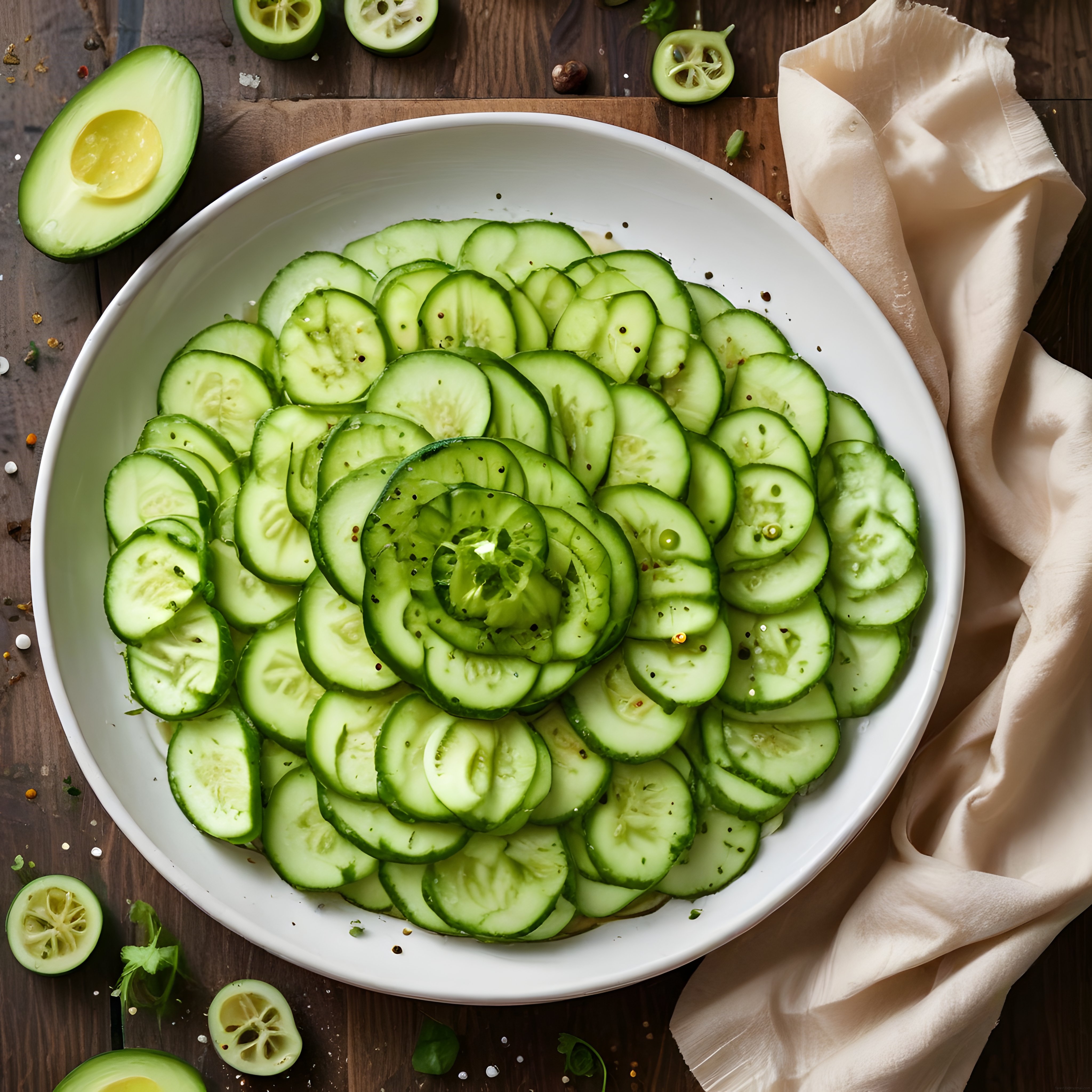 Salatalık ve Avokado ile Serinletici Yaz Salatası Tarifi ve Sunum Fikri