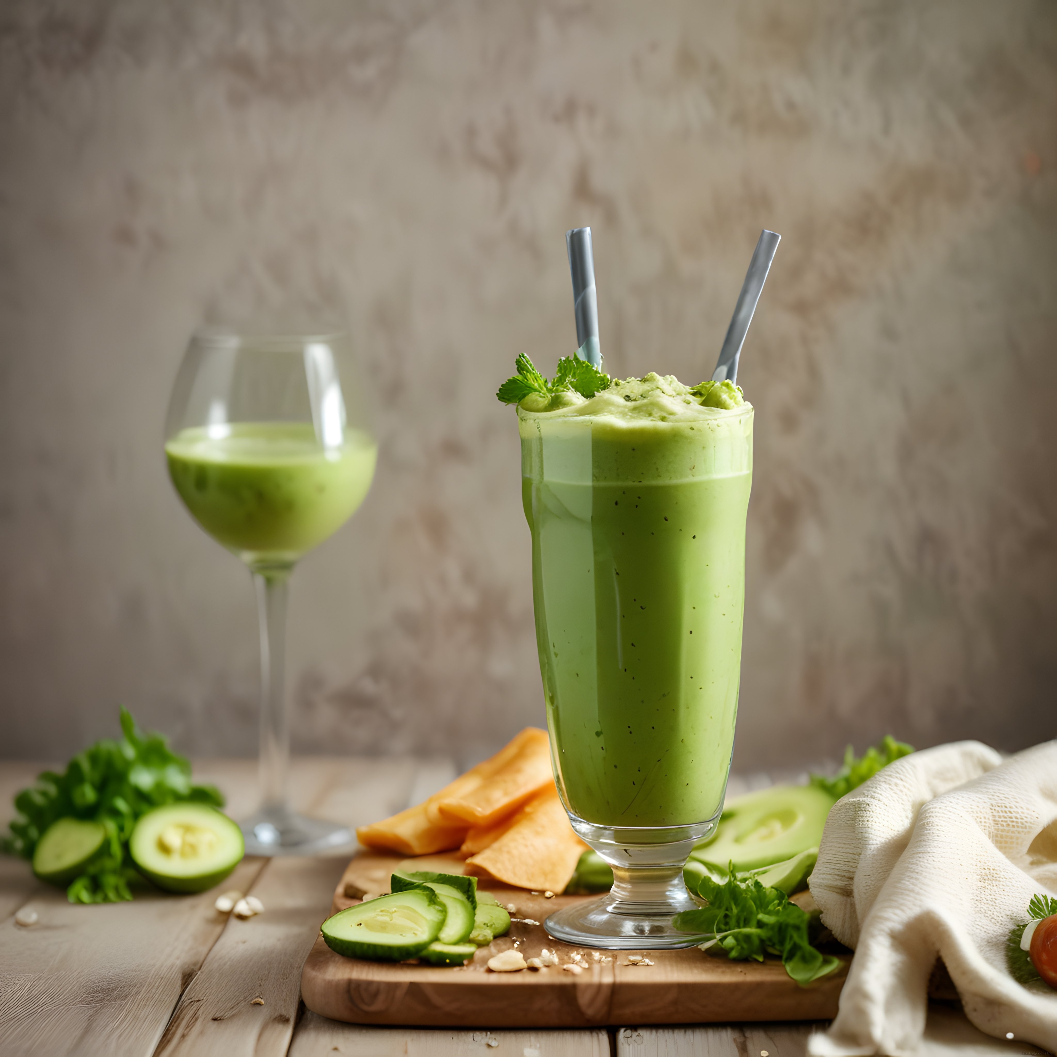 Salatalık ve Yeşilliklerle Hazırlanan Ferahlatıcı Detoks Smoothie Tarifi