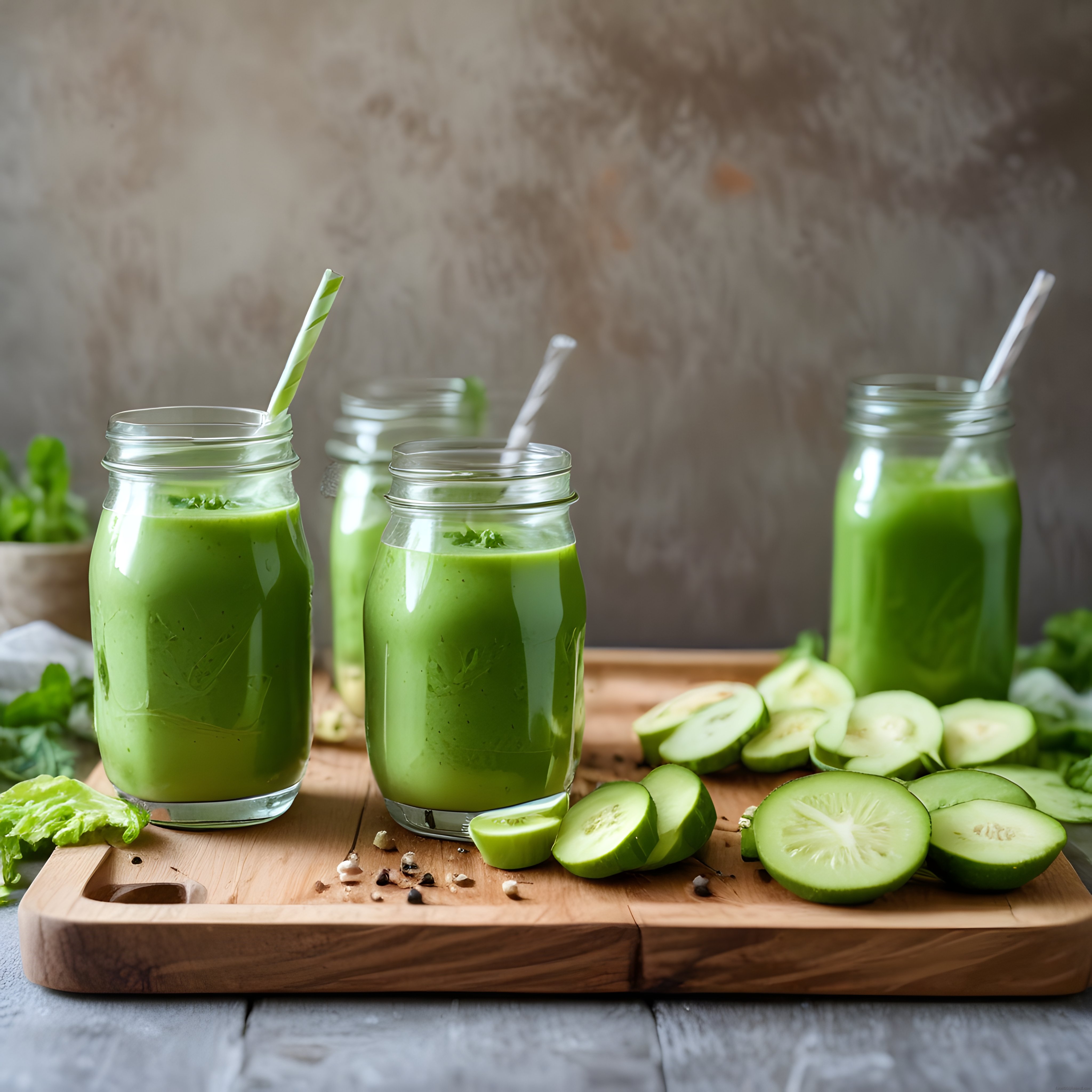 Salatalıklı Taze Yeşil Smoothie Tarifi: Kavanozlarda Sağlıklı Detoks İçeceği