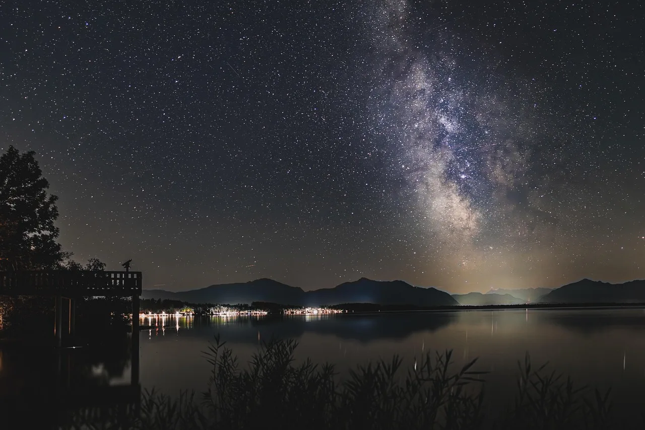 Samanyolu galaksi manzarası gece gökyüzü fotoğrafı