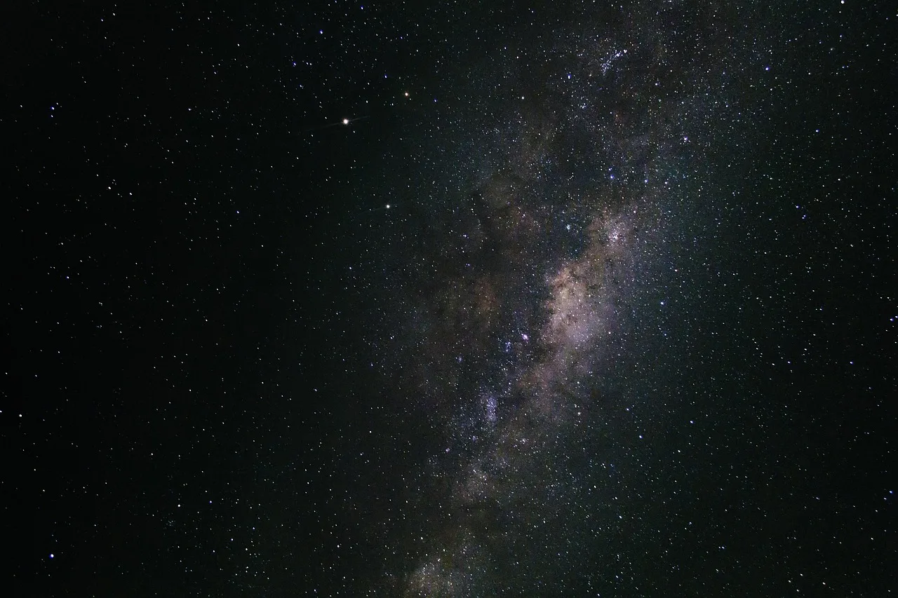 Samanyolu nebula manzarası - yıldızlı gece gökyüzü