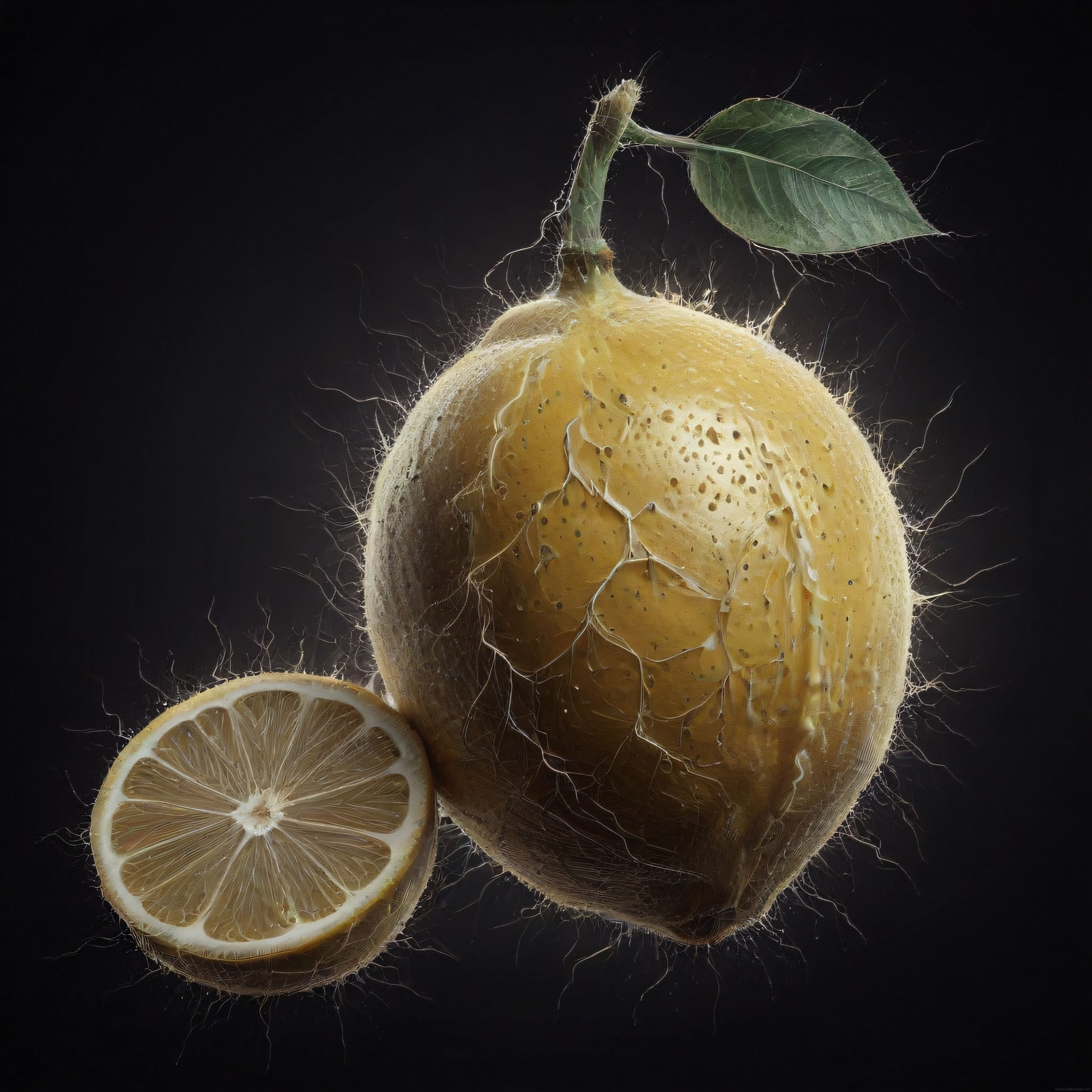Sanatsal Makro Limon Fotoğrafı: Mikroskobik Detaylar ve Kesilmiş Dilim