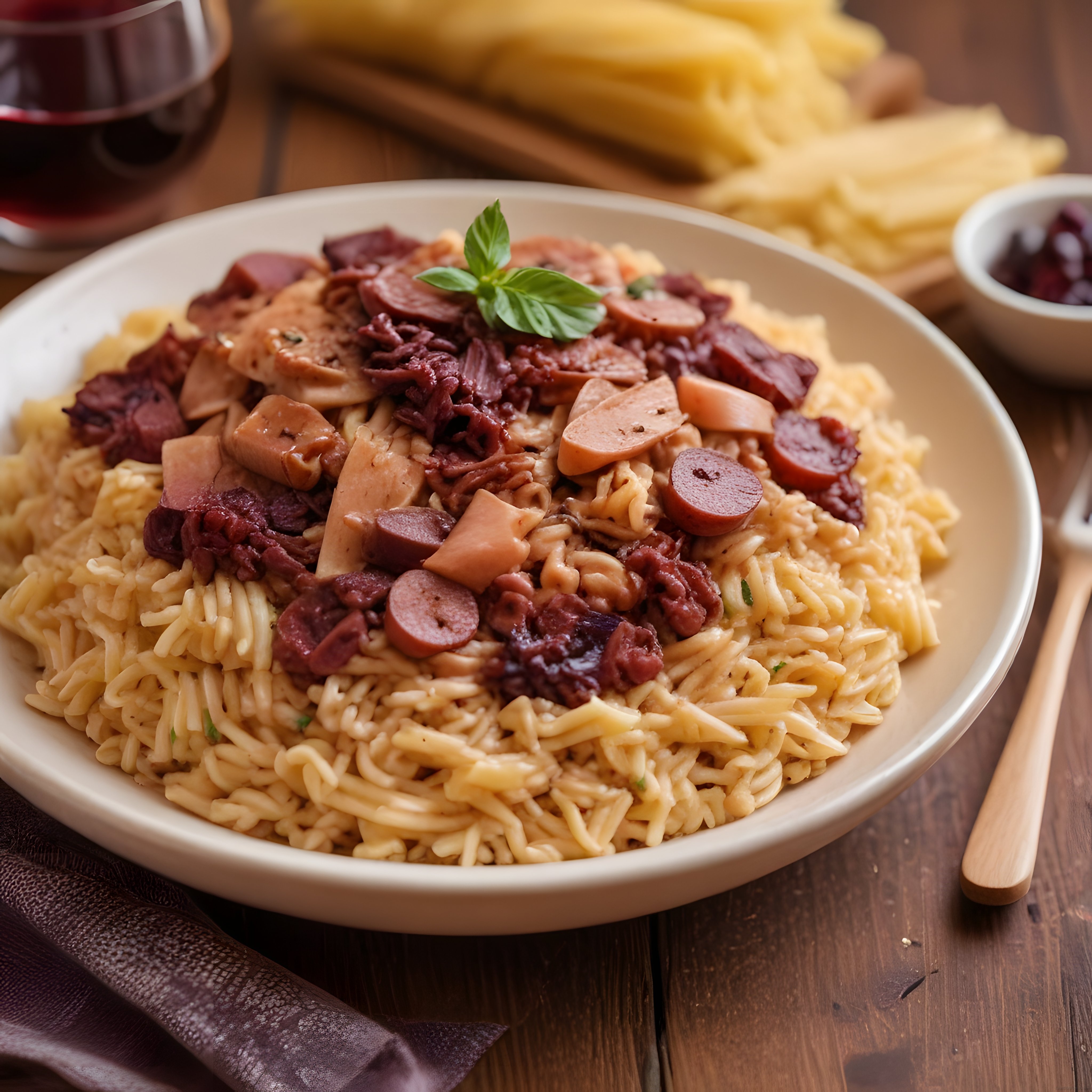 Şarküterili Kremalı Orzo Pilavı: Ev Yapımı Makarna Tarifi ve Sunum