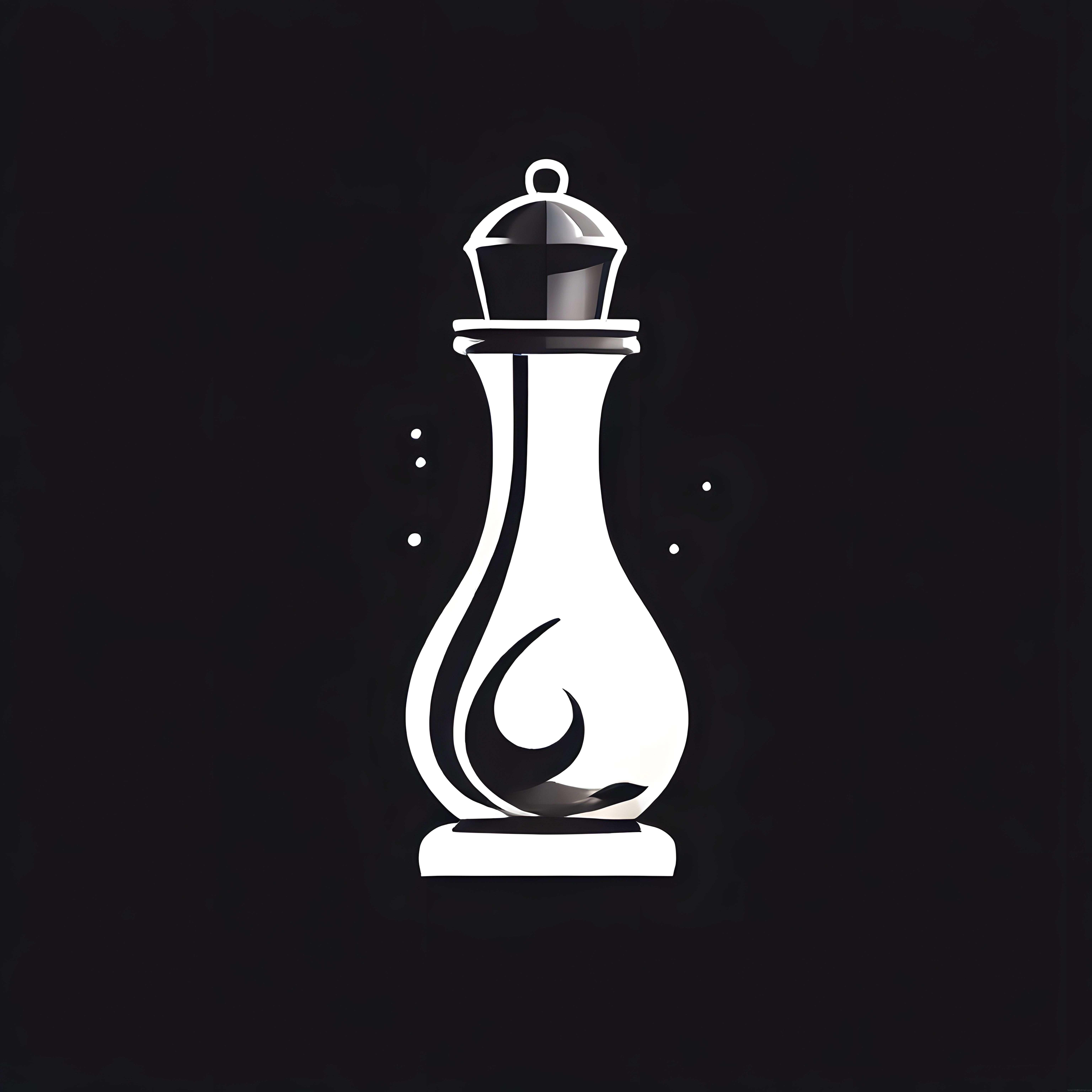 Satranç Veziri ve Deniz Feneri Motifli Minimalist Siyah Beyaz Logo Tasarımı