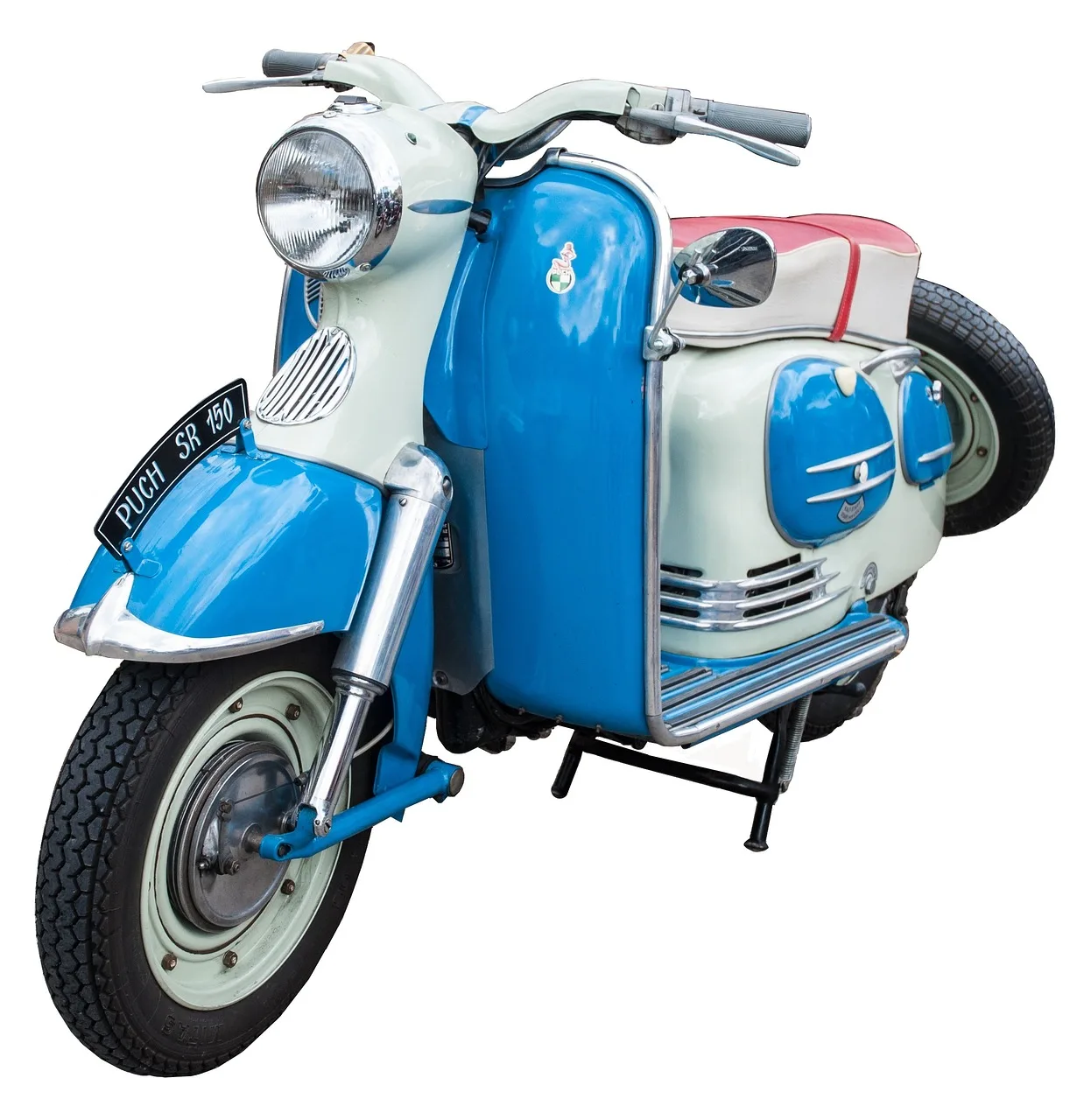 Scooter ve antik araba fotoğrafı - vintage araç