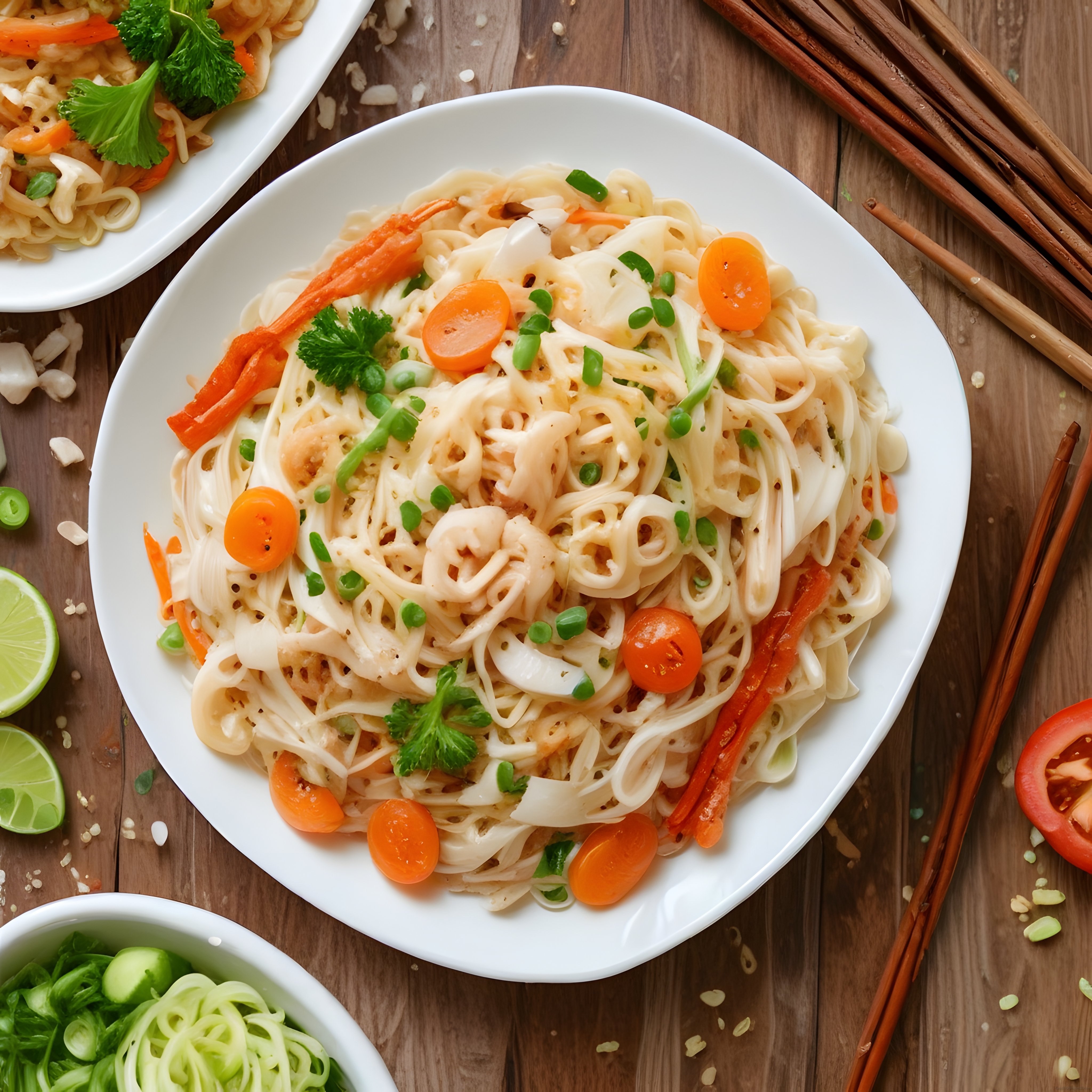 Sebzeli Asya Erişteli Noodle Tabağı: Uzak Doğu Mutfağından Lezzetli Bir Öğün