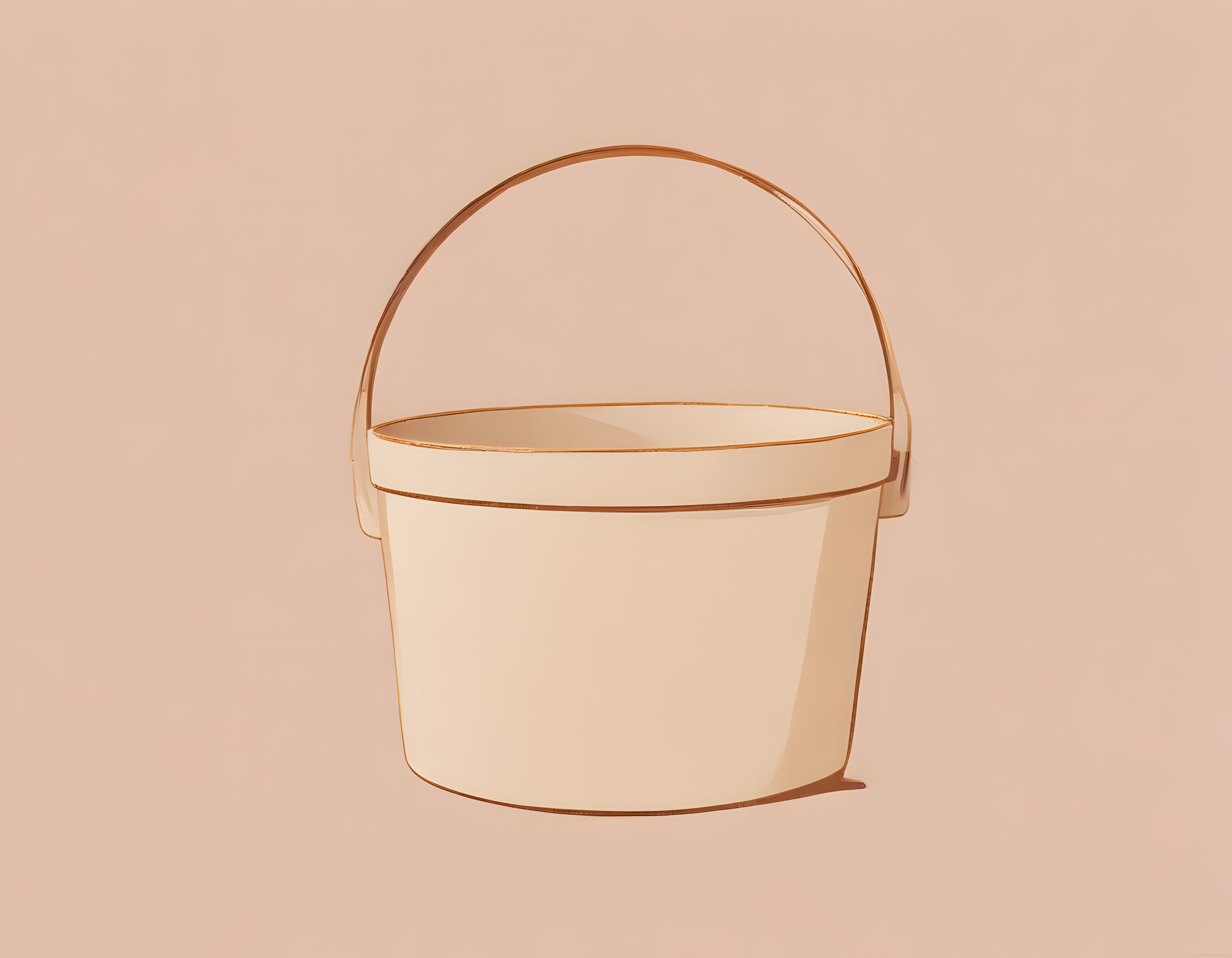 Şeffaf Amber Saplı Kova ile Pastel Arka Planlı Minimalist Ürün Tanıtımı