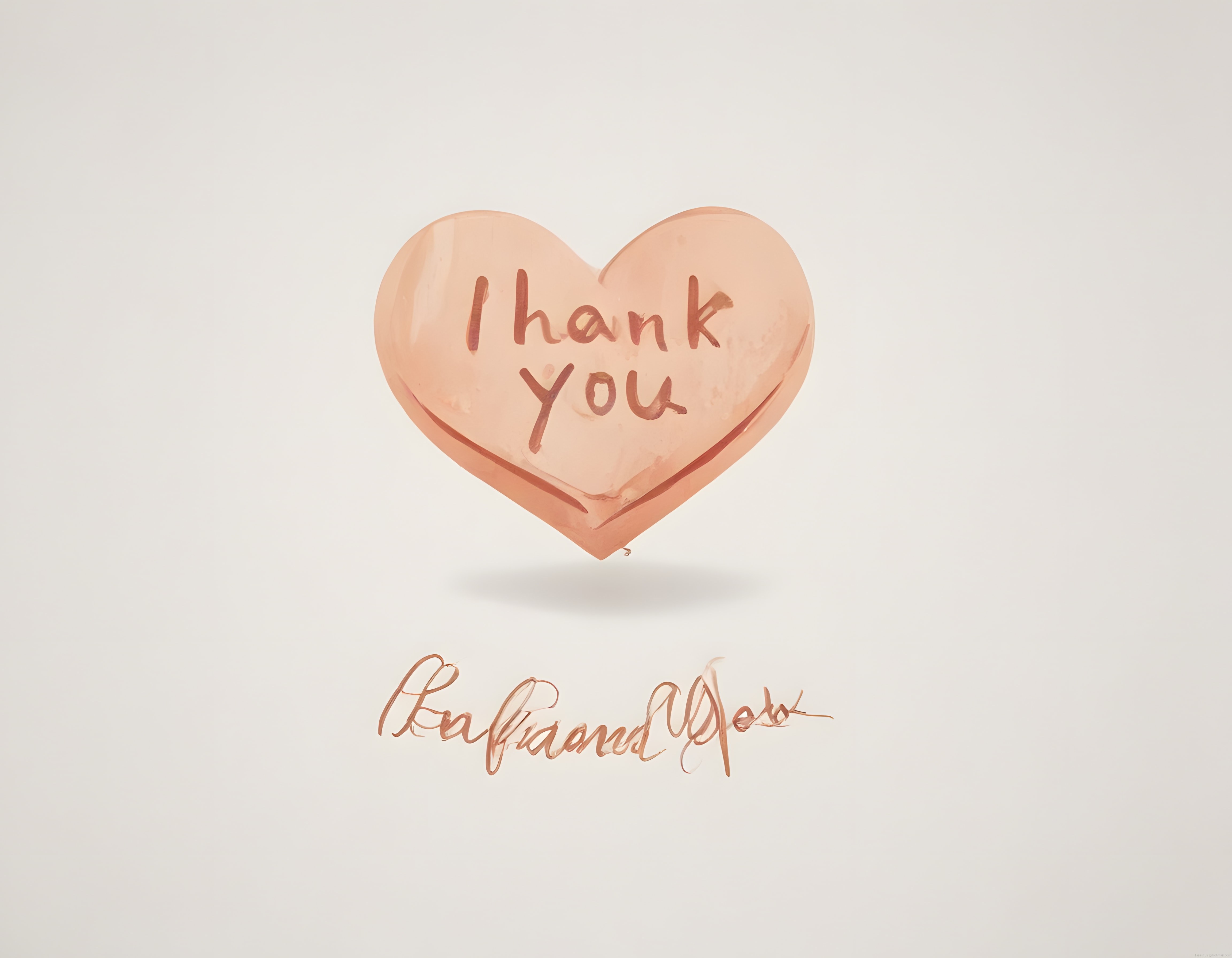 Şeffaf Pembe Kalp Üzerine Yazılı I Thank You Mesajlı Sanatsal Fotoğraf