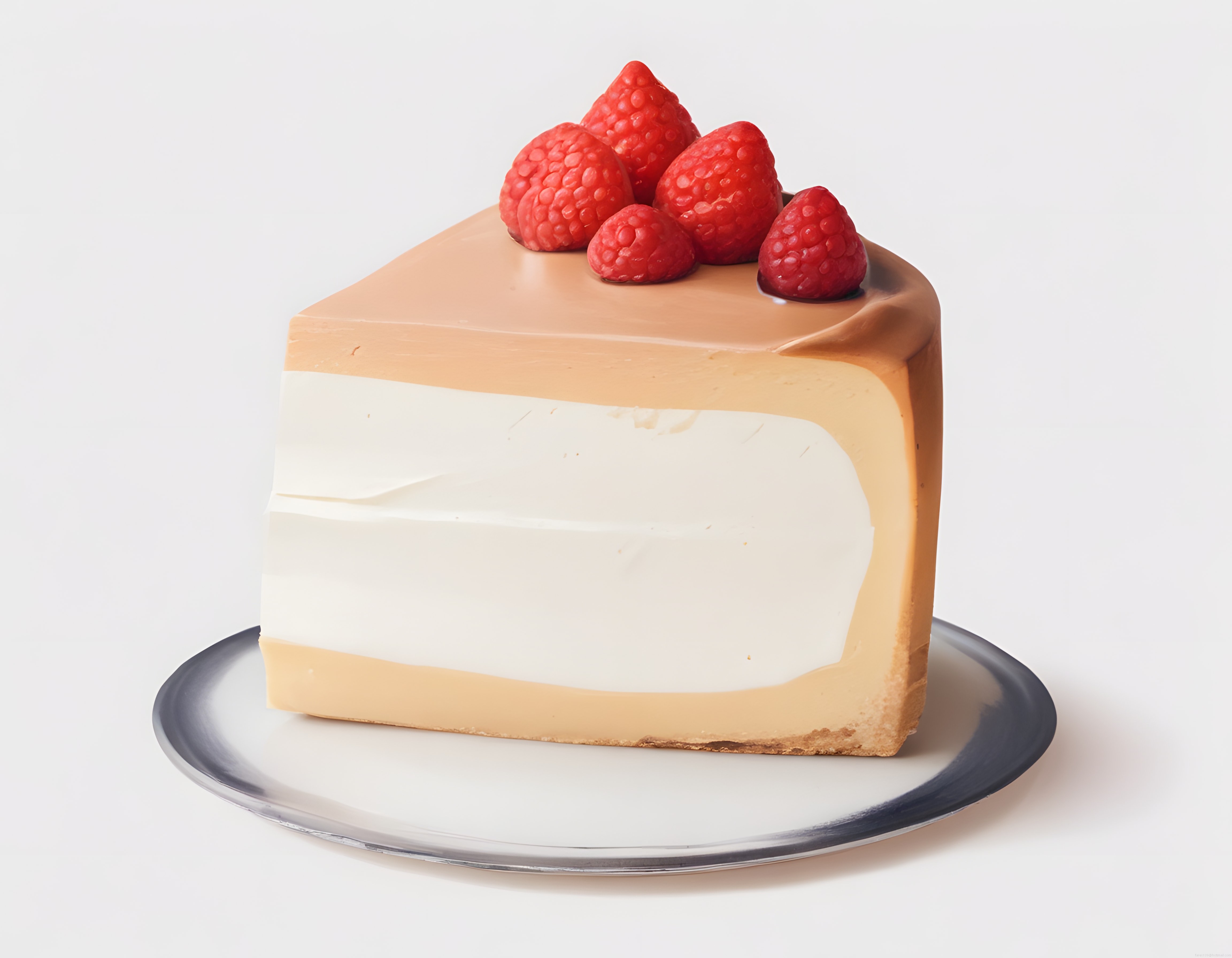 Şeffaf Tabakta Ahududulu ve Çilekli Katmanlı Cheesecake Pasta Dilimi