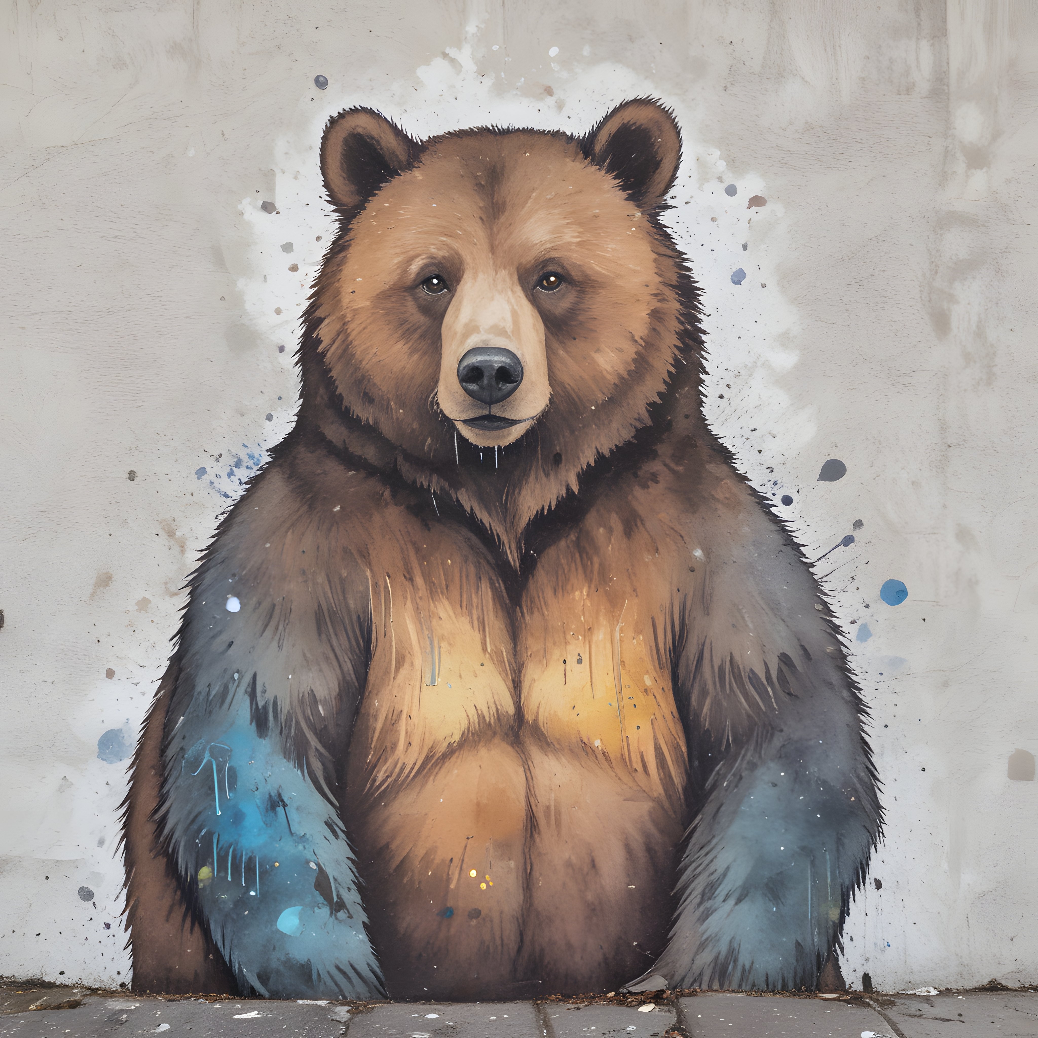 Şehir Duvarında Görkemli Boz Ayı Grafitisi: Sanat ve Doğa Buluşması