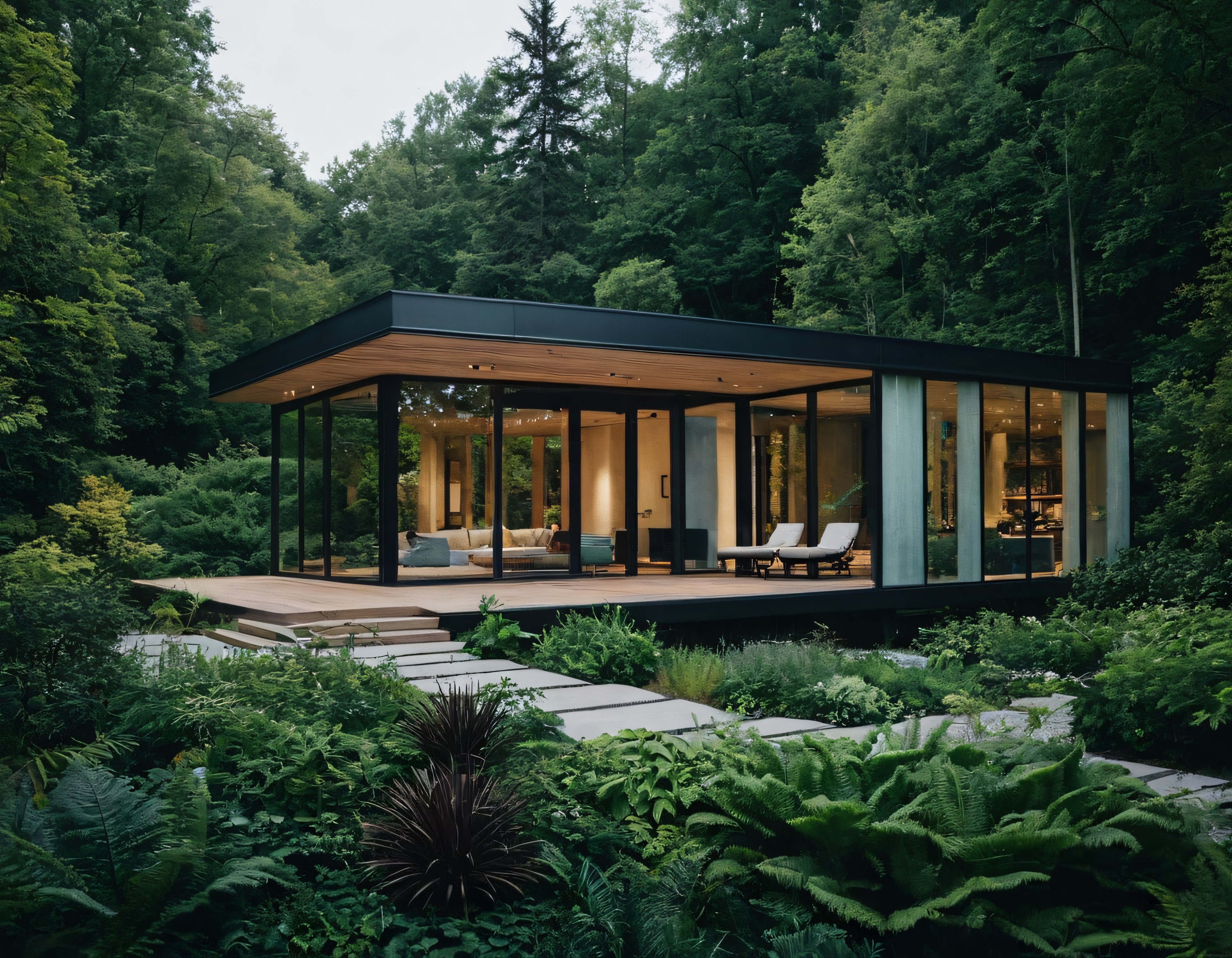 Şehrin Gürültüsünden Uzak: Modern Cam Orman Evi ve Doğayla İç İçe Yaşam