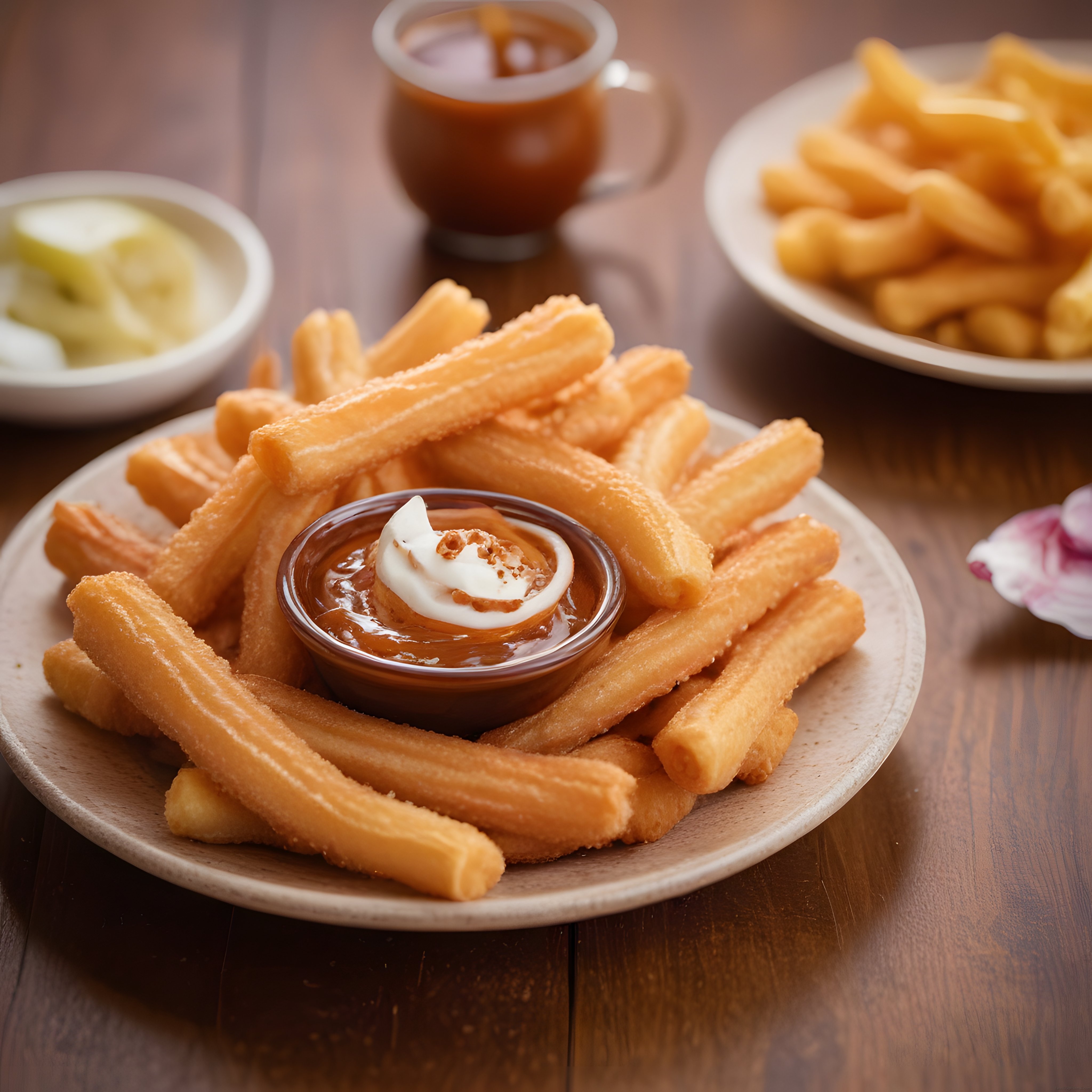Şeker Ve Tarçın Kaplı Churros Kremalı Karamel Sos Eşliğinde Sunuldu