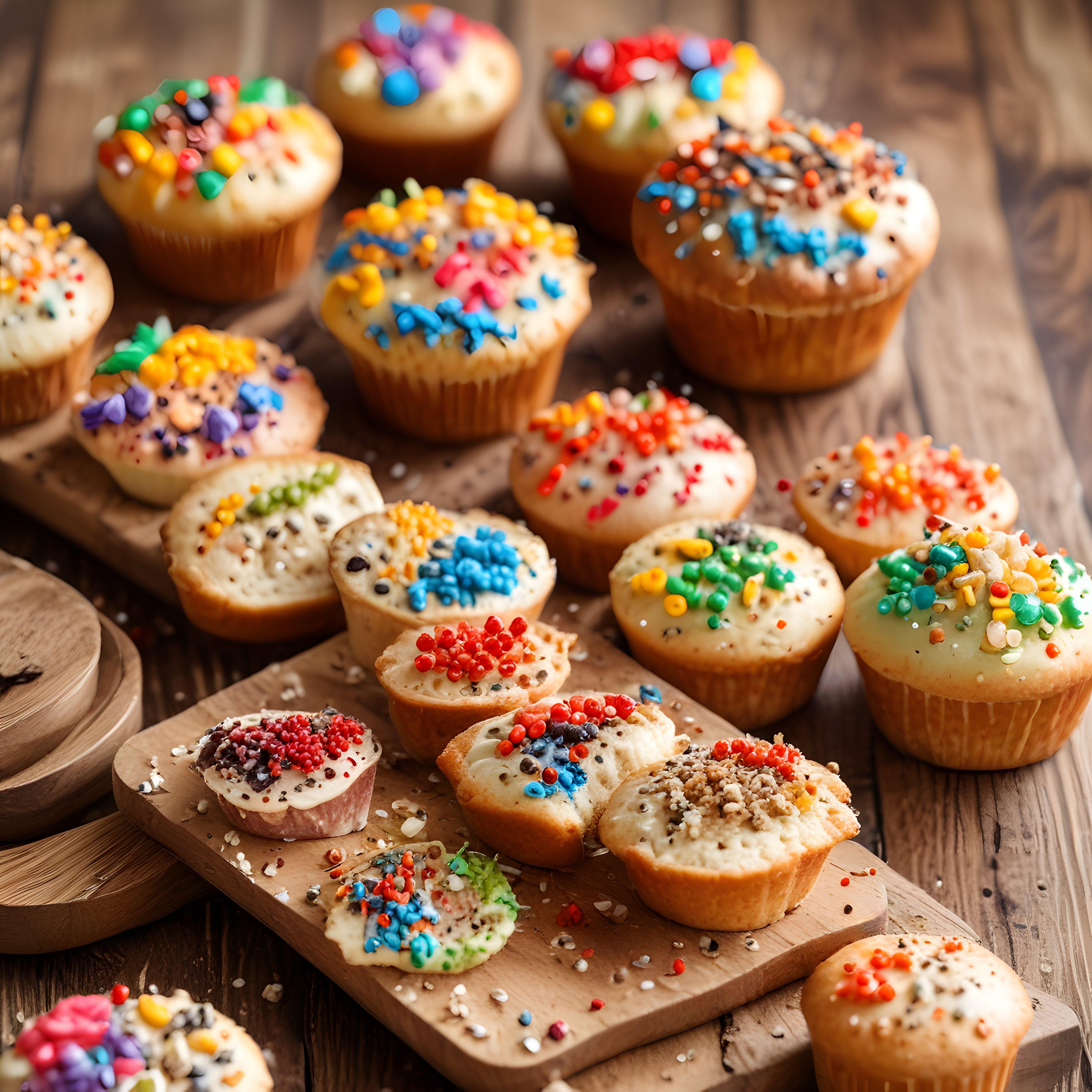 Şekerlemelerle Süslenmiş Renkli Cupcake'ler: Tatlı Sevenlere Mükemmel Sunum