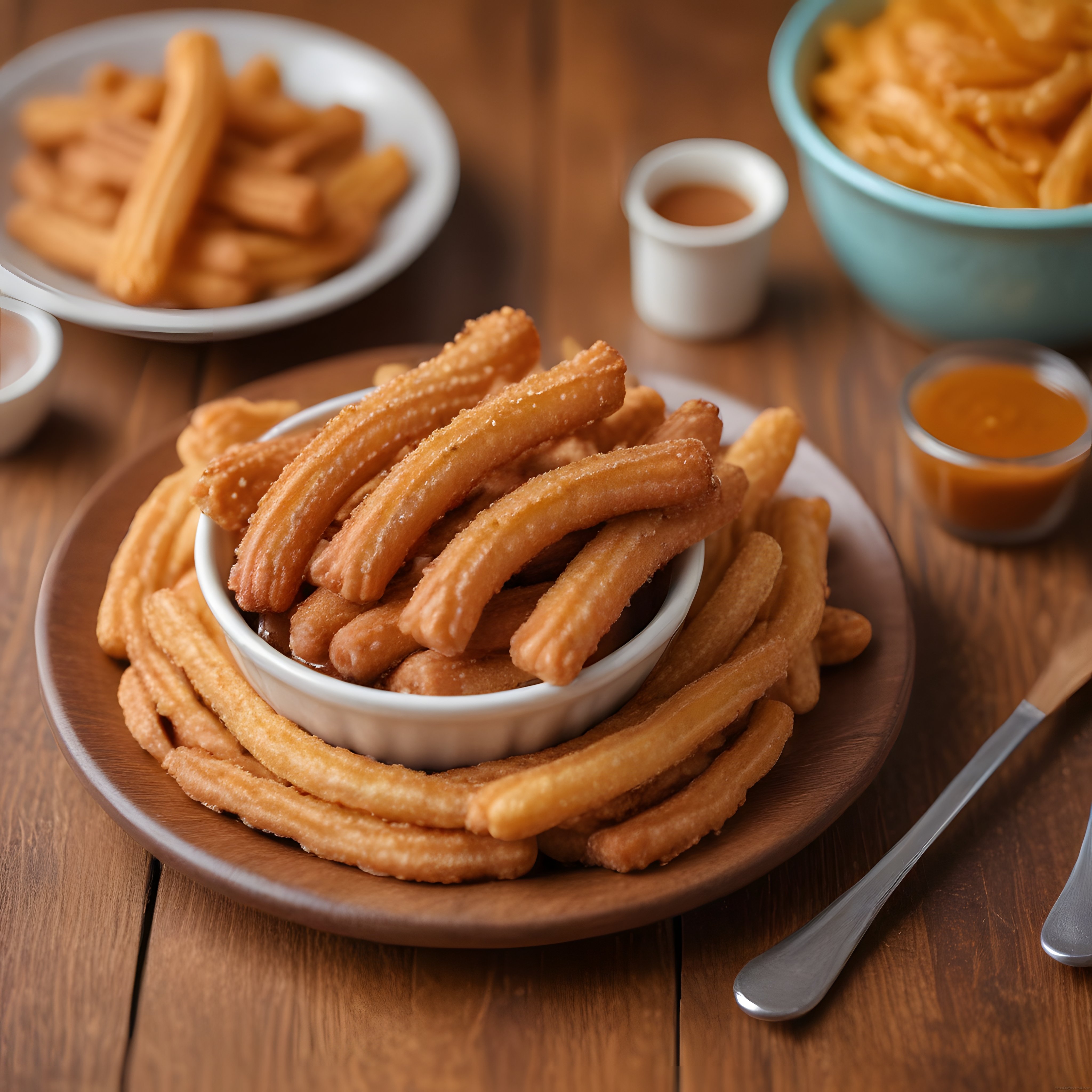 Şekerli Churros ve Soslarıyla Rustik Masada Eşsiz Bir Tatlı Keyfi