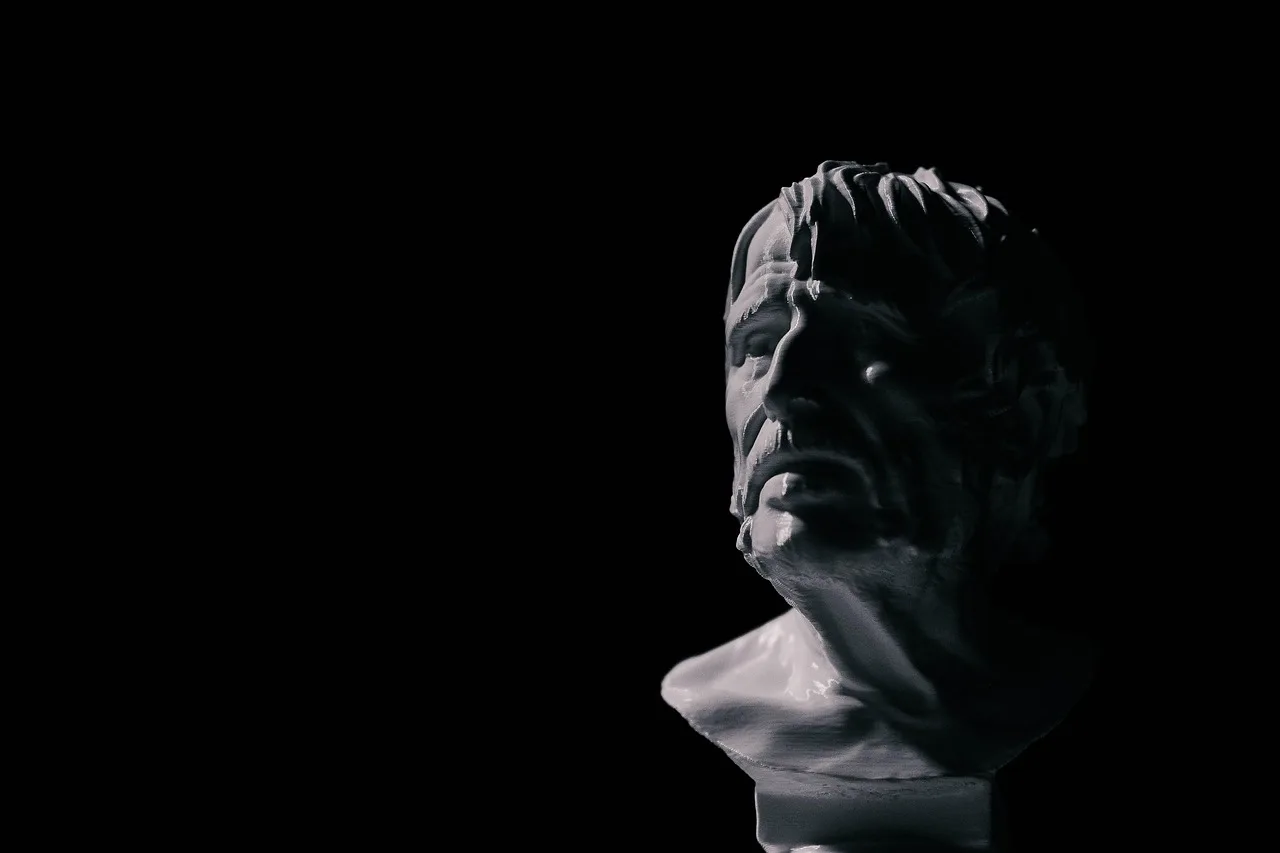 Seneca felsefe heykeli - siyah beyaz
