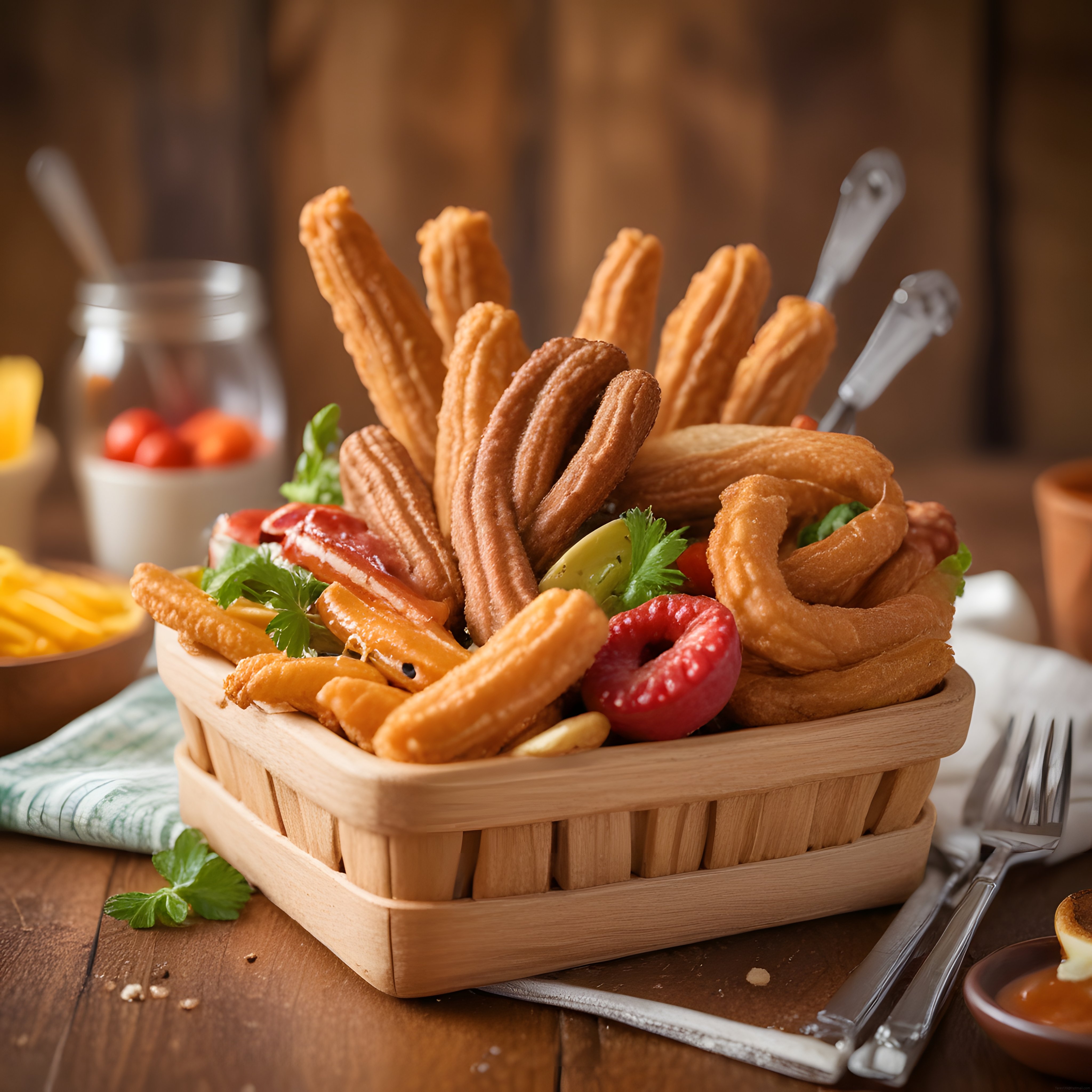 Sepet Dolusu Kızarmış Lezzetler: Churros, Halka Tatlısı ve Çıtır Atıştırmalıklar