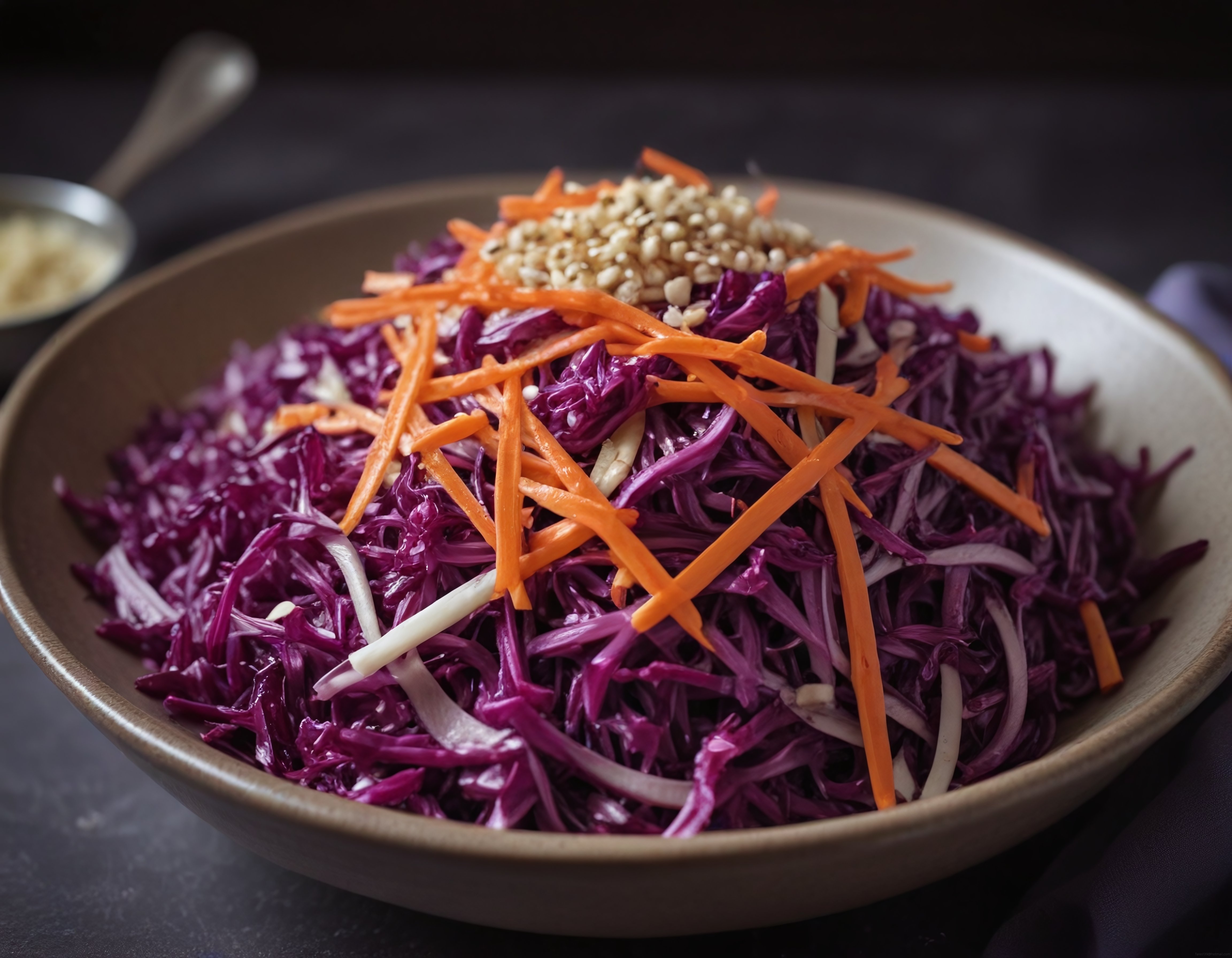 Seramik Kasede Mor Lahana Salatası: Sağlıklı ve Renkli Coleslaw Tarifi