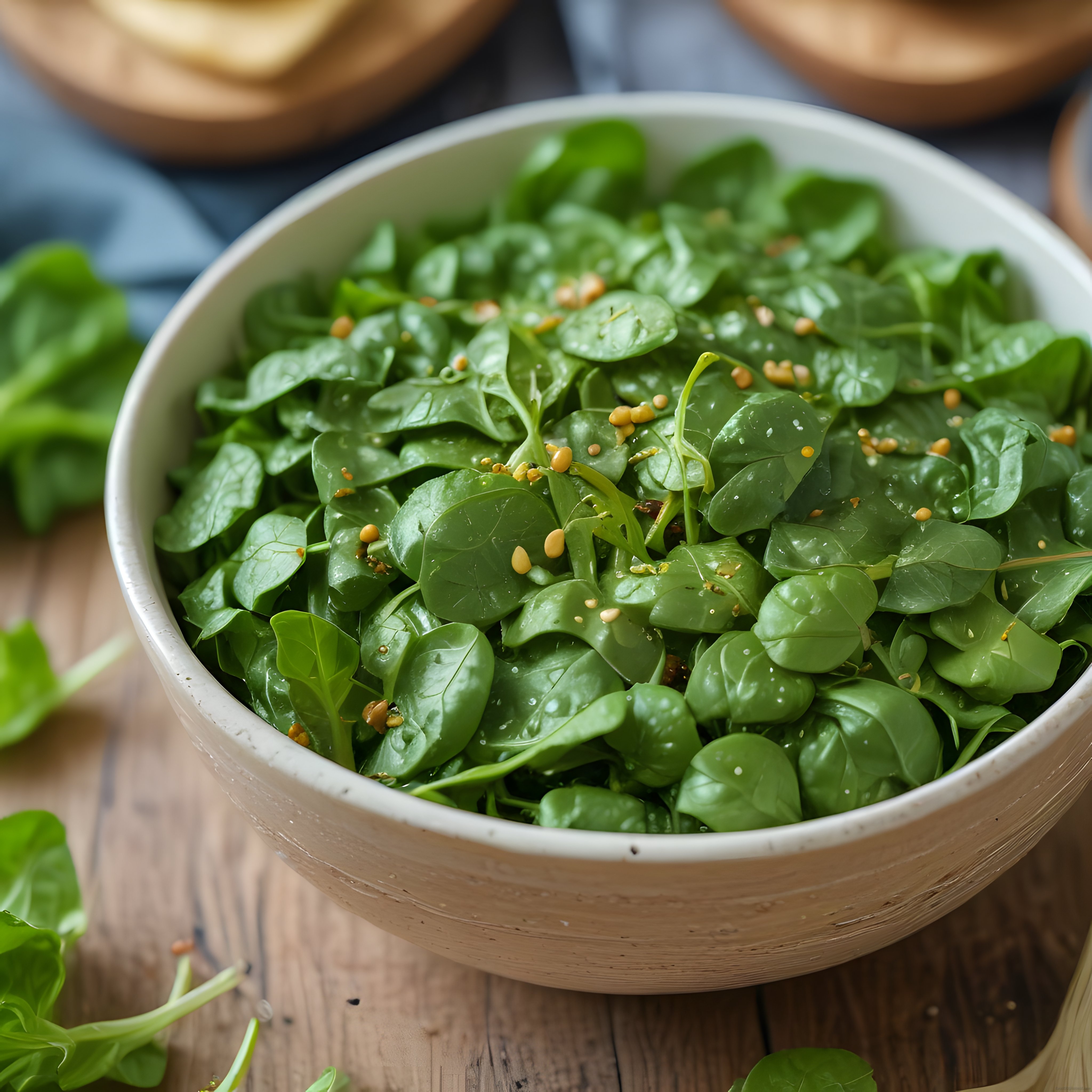 Seramik kasede taze ıspanak salatası: Sağlıklı ve lezzetli yeşil salata