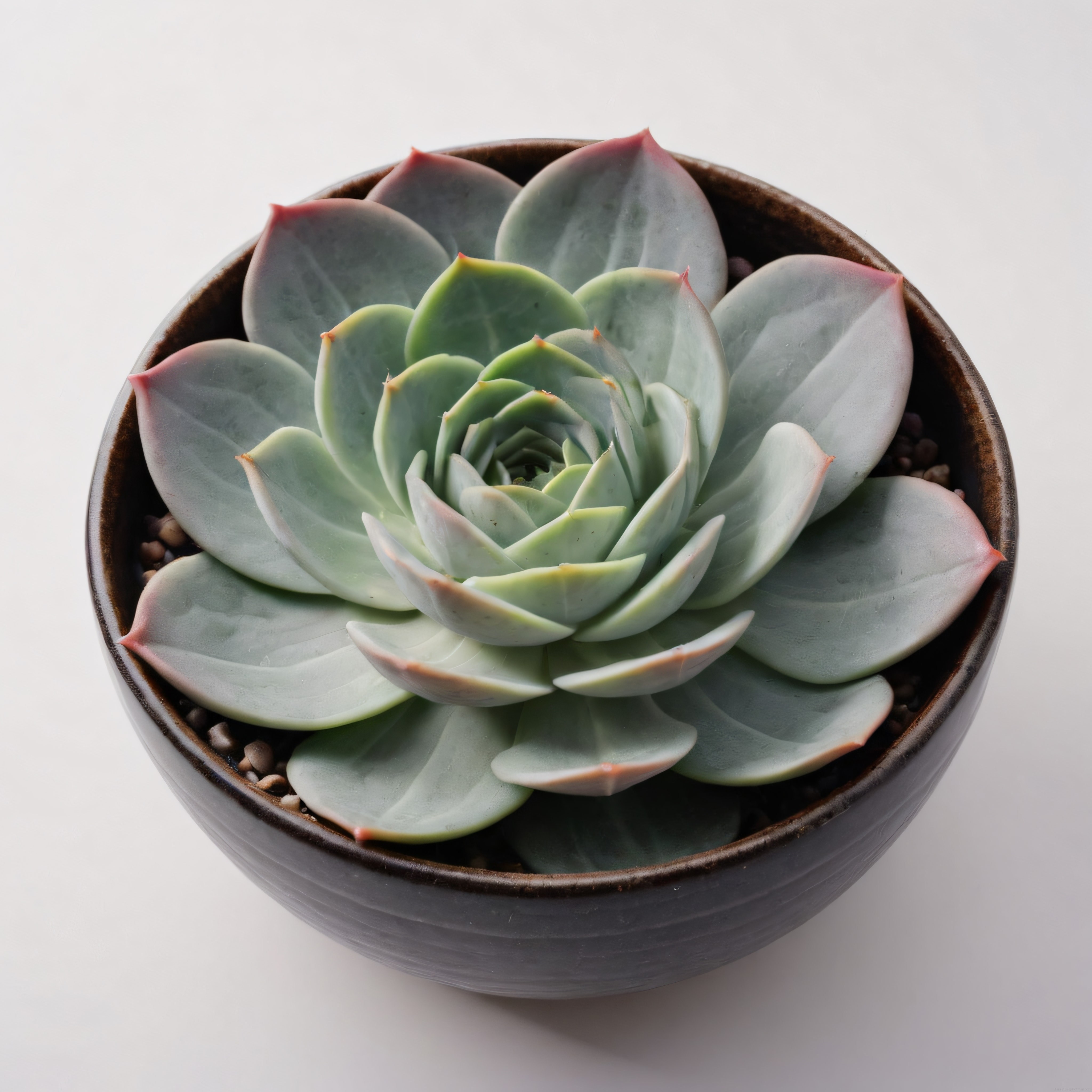 Seramik Saksıda Echeveria Sukulent ile Sade ve Modern Bitki Dekoru