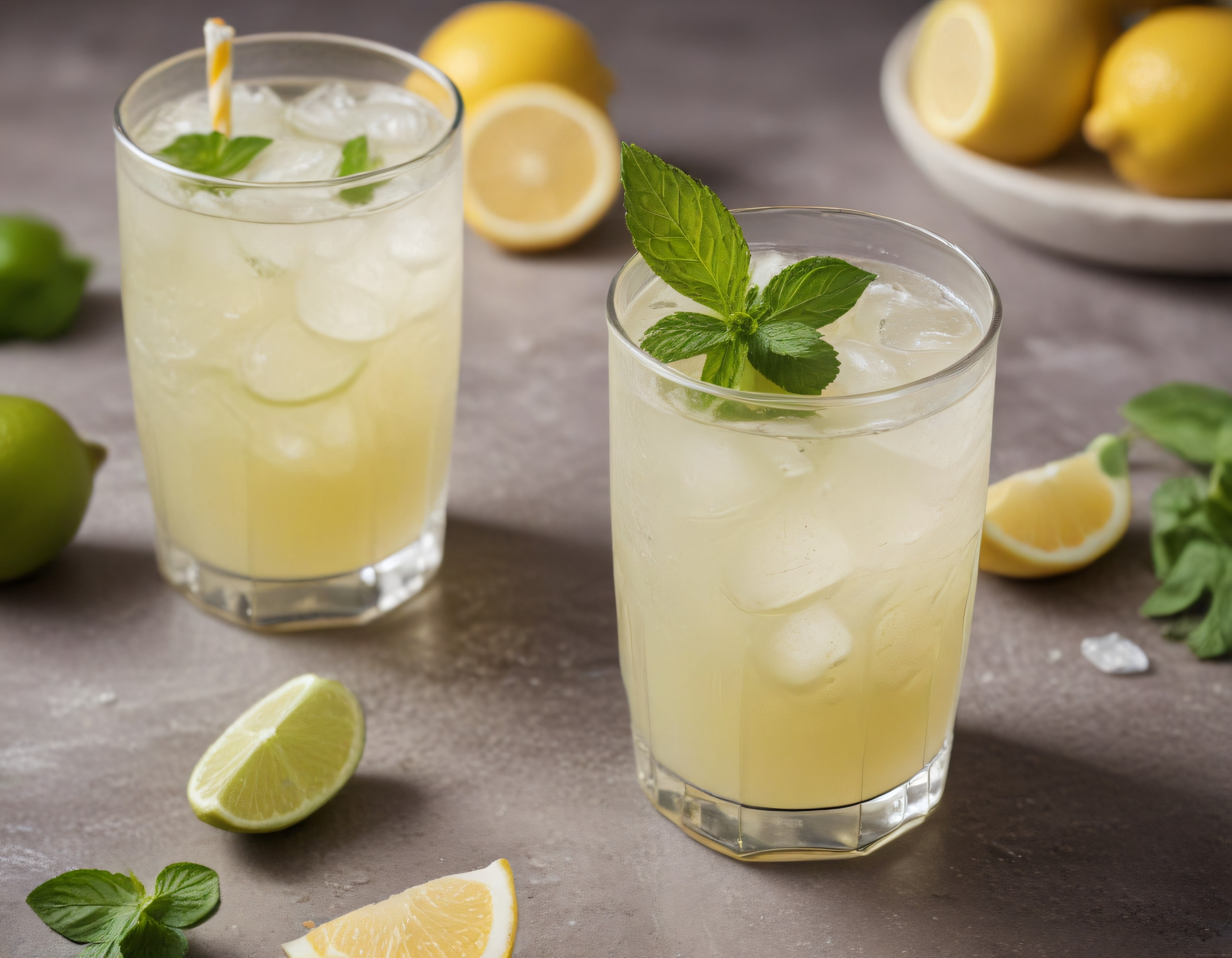 Serinletici Ev Yapımı Limonata ve Naneli Buzlu Yaz İçeceği Sunumu