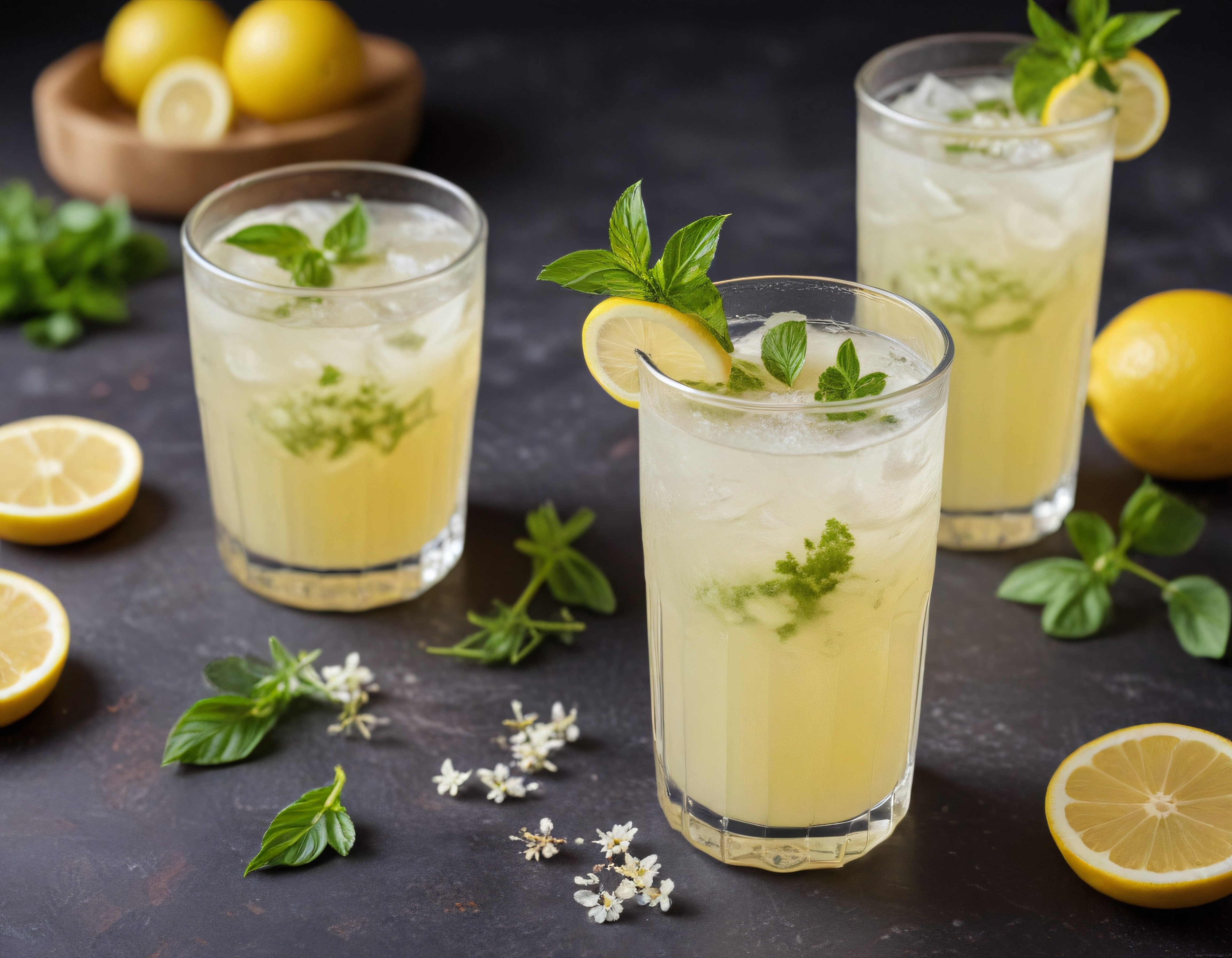 Serinletici ev yapımı limonata ve taze nane ile yaz kokteylleri