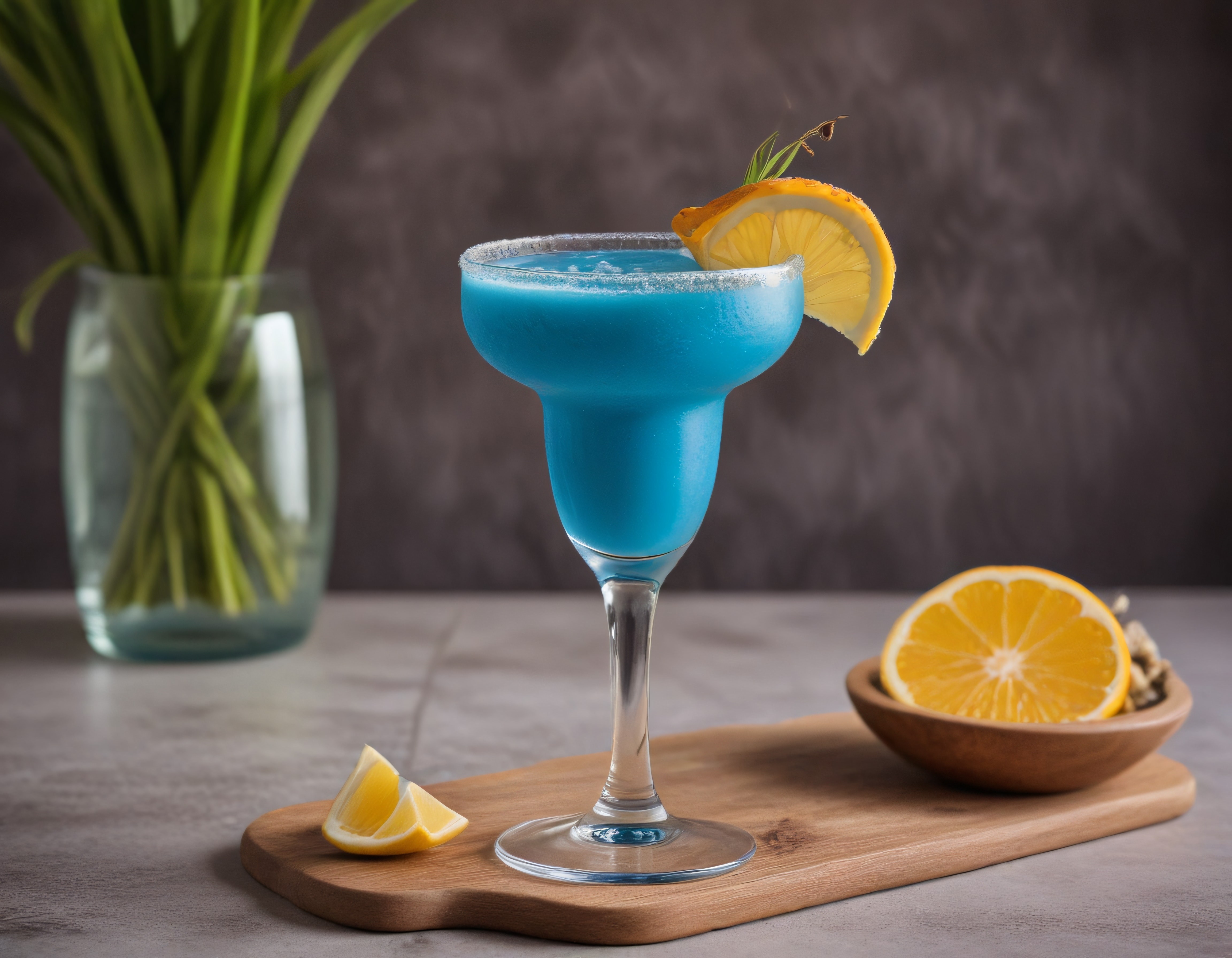Serinletici Mavi Kokteyl: Limon Süslemeli Egzotik Yaz İçeceği