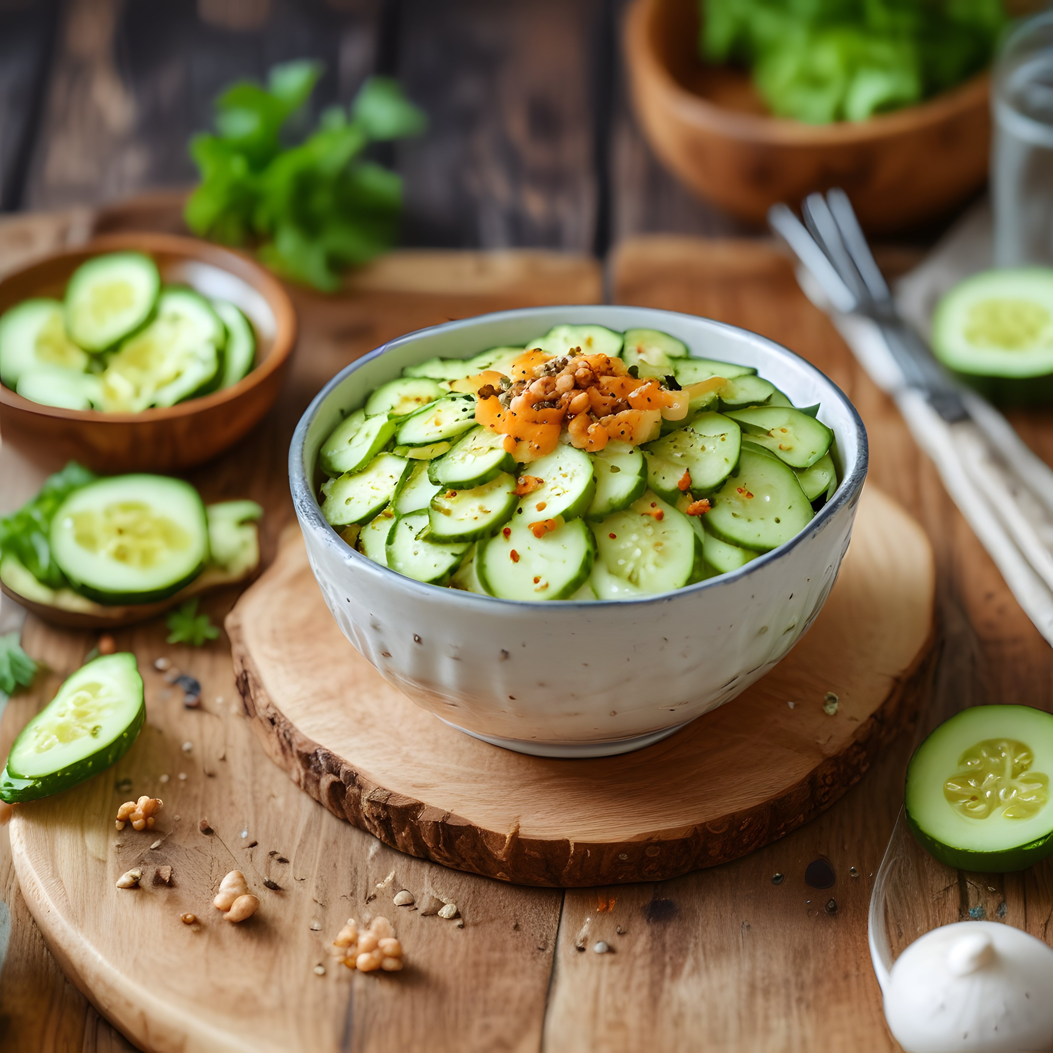 Serinletici Salatalık Dilimli Pratik Yaz Mezesi ve Sağlıklı Salata Tarifi
