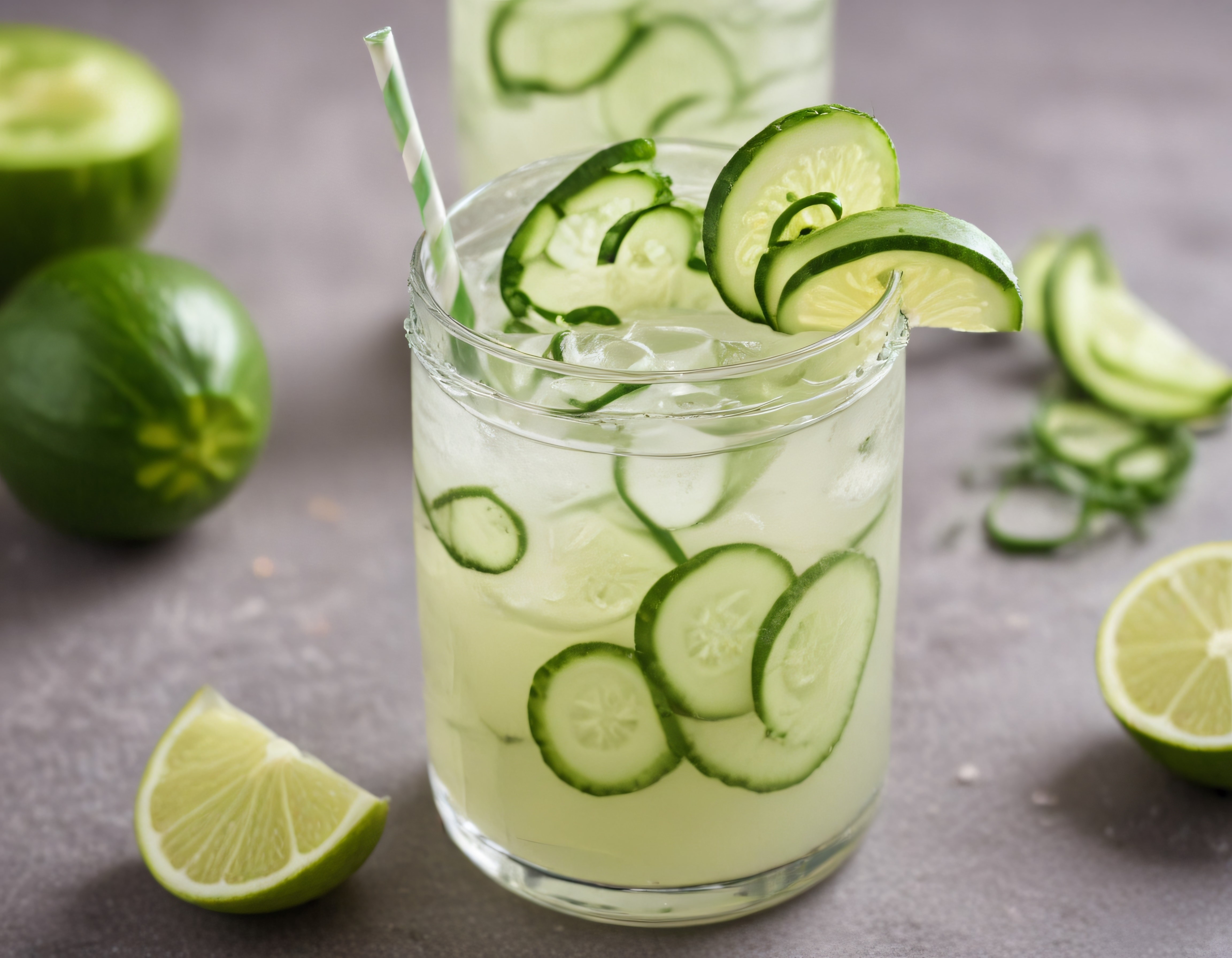 Serinletici Salatalık ve Lime Aromalı Buzlu Ev Yapımı Detoks İçeceği