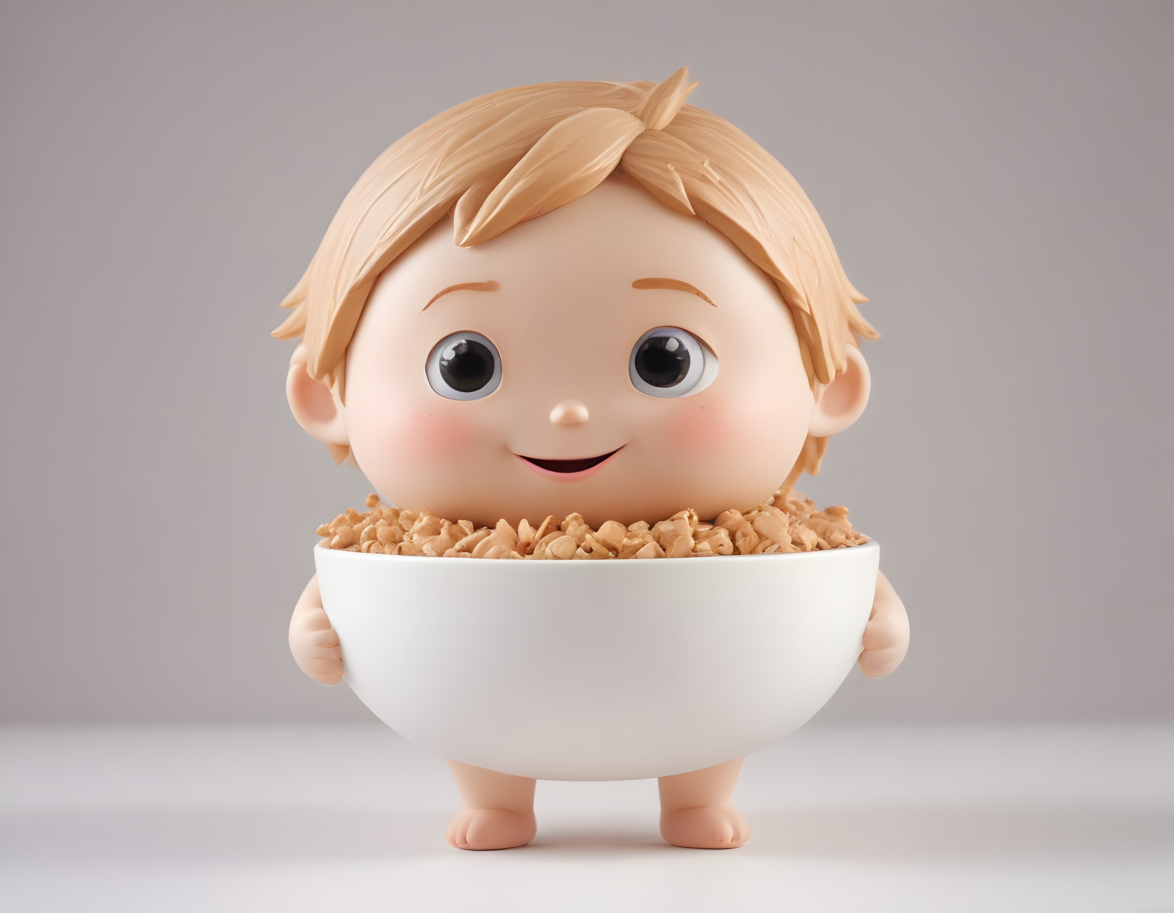 Sevimli 3D animasyon bebek: Granola kasesinden çıkan şirin karakter figürü