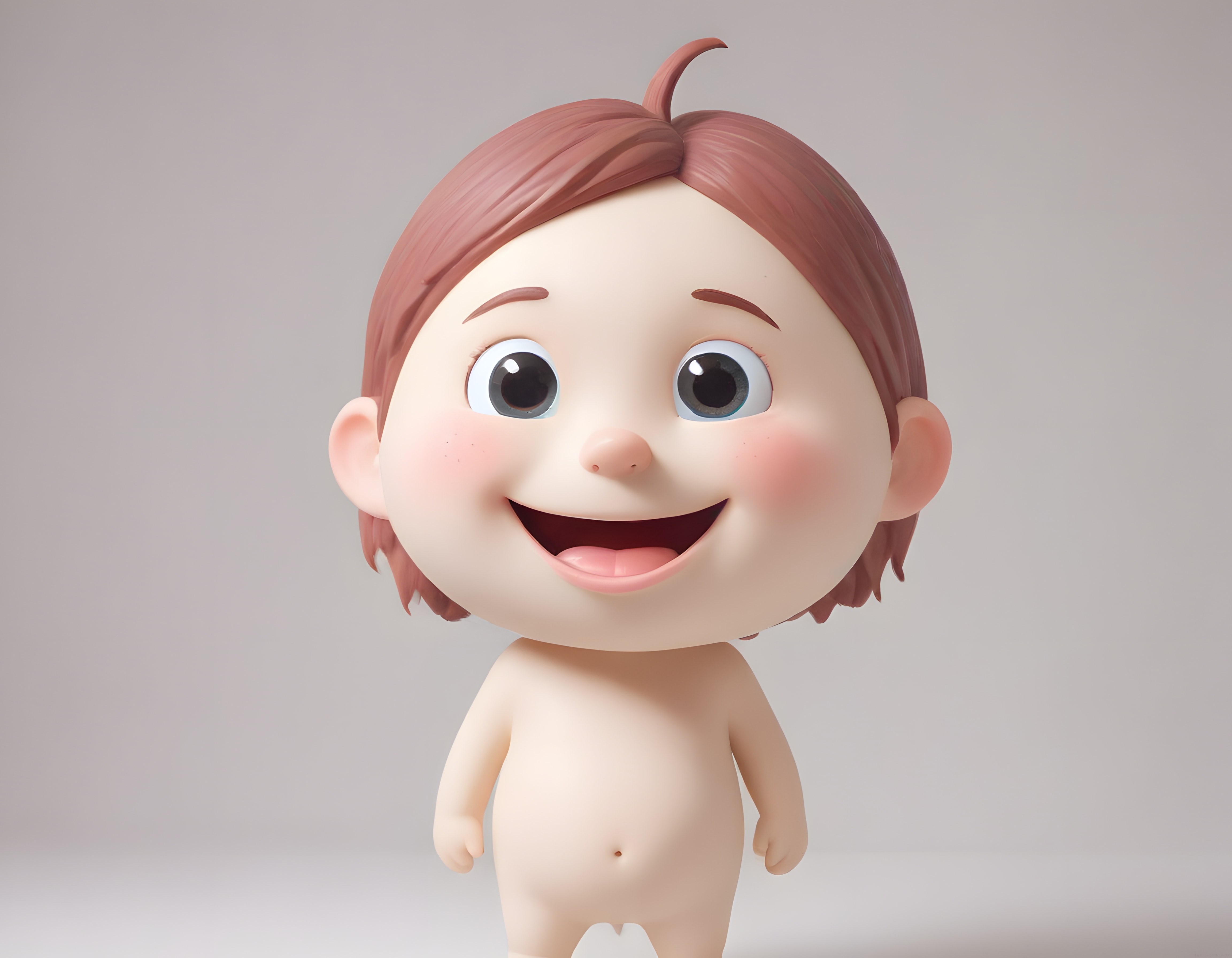 Sevimli 3D Animasyon Bebek Karakteri, Gülümseyen Çizgi Film Figürü