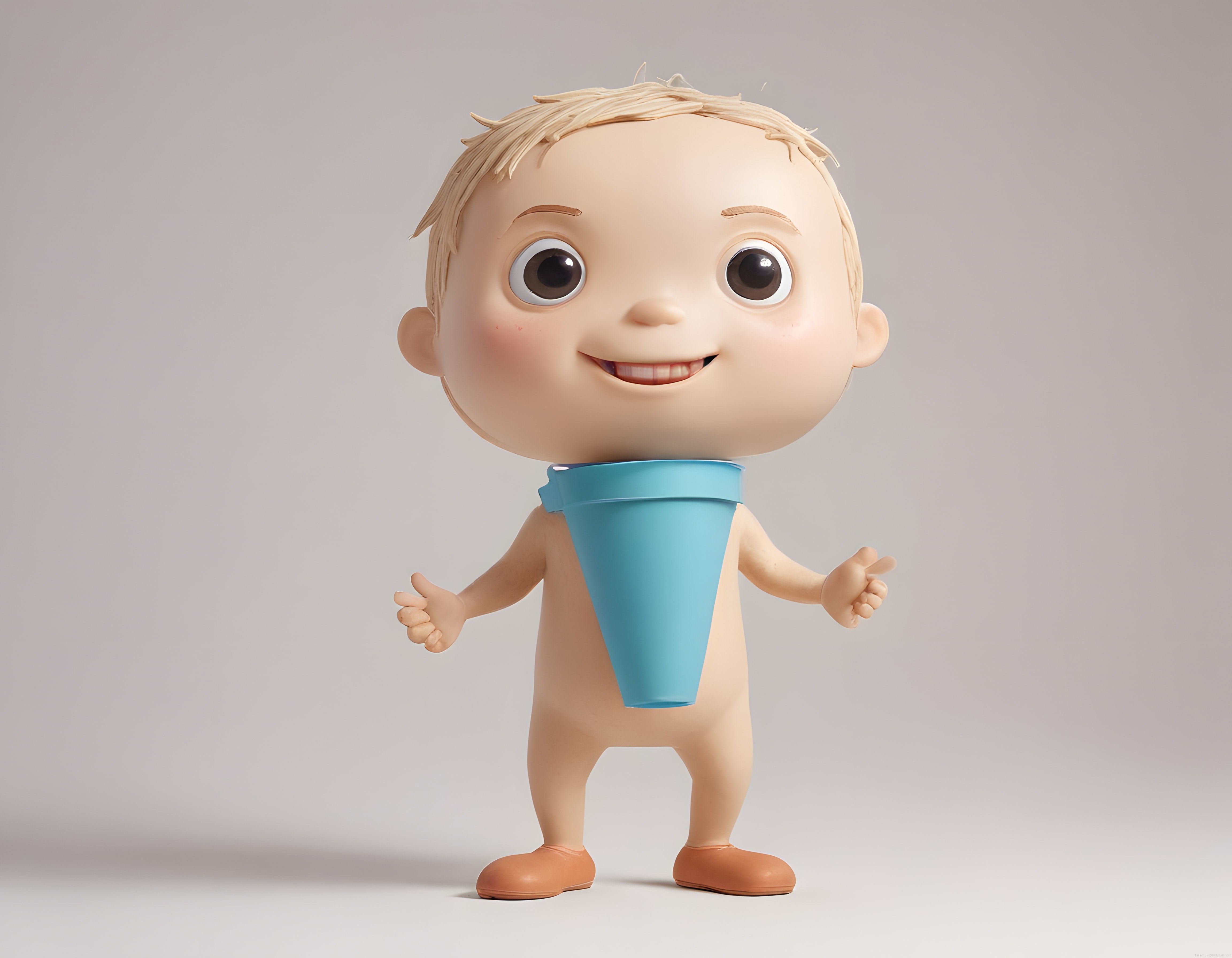 Sevimli 3D Animasyon Bebek Karakteri ve Çocuksu Tasarım Detayları
