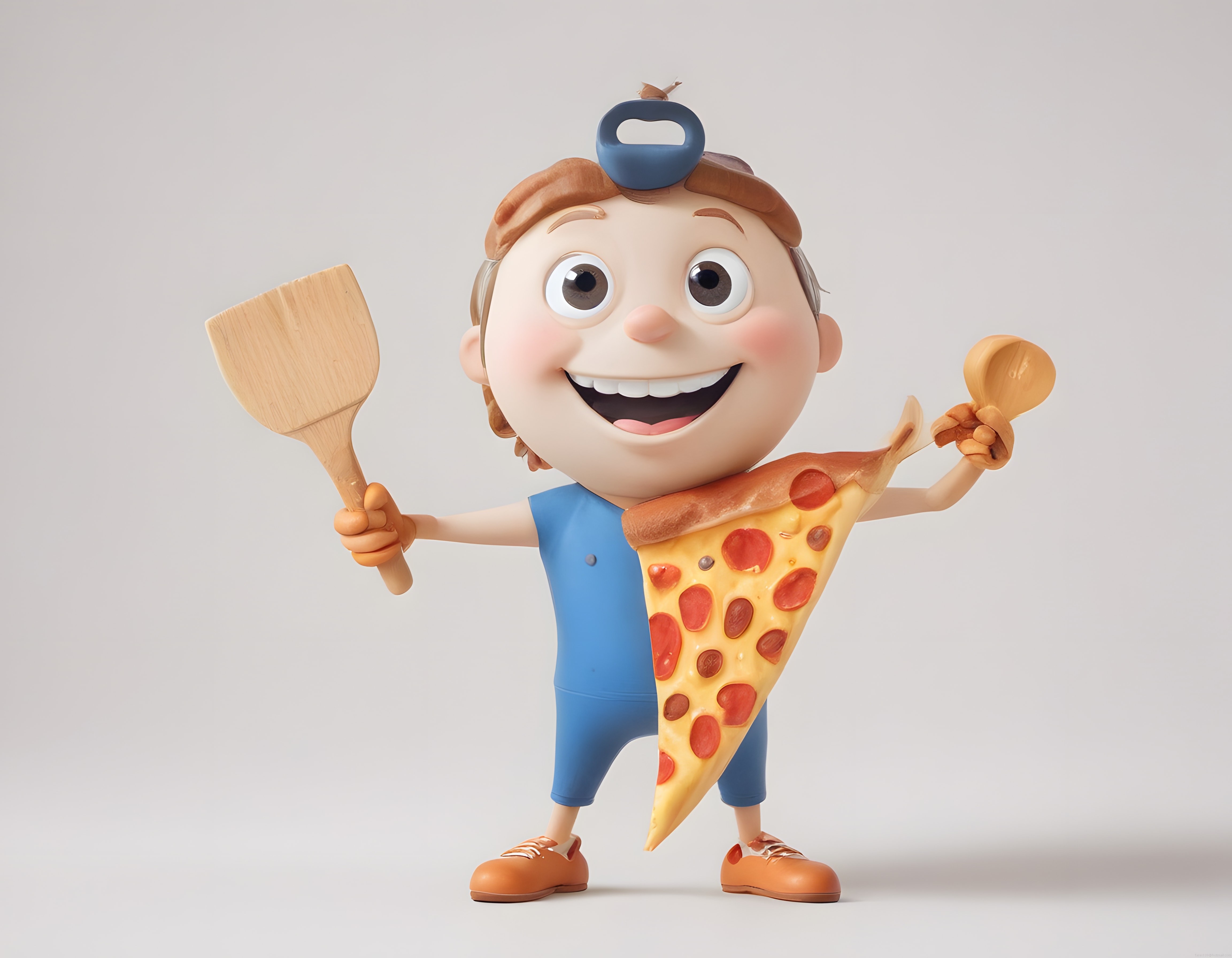 Sevimli 3D Animasyon Karakteri: Pizza Tutkulu Mutfağın Neşeli Şefi