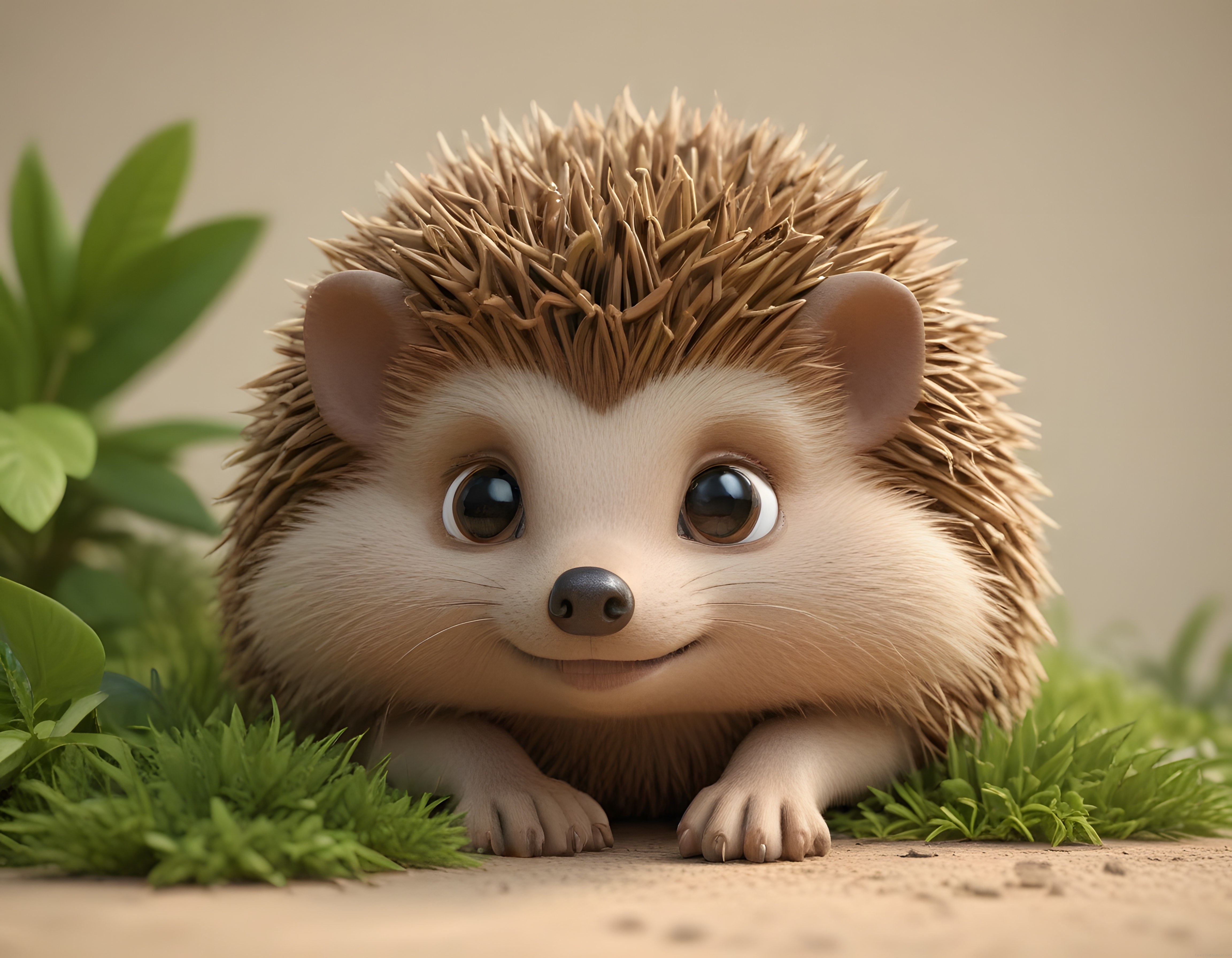 Sevimli 3D Animasyon Kirpi Karakteri ve Doğa Temalı Sevimli Maskot Tasarımı