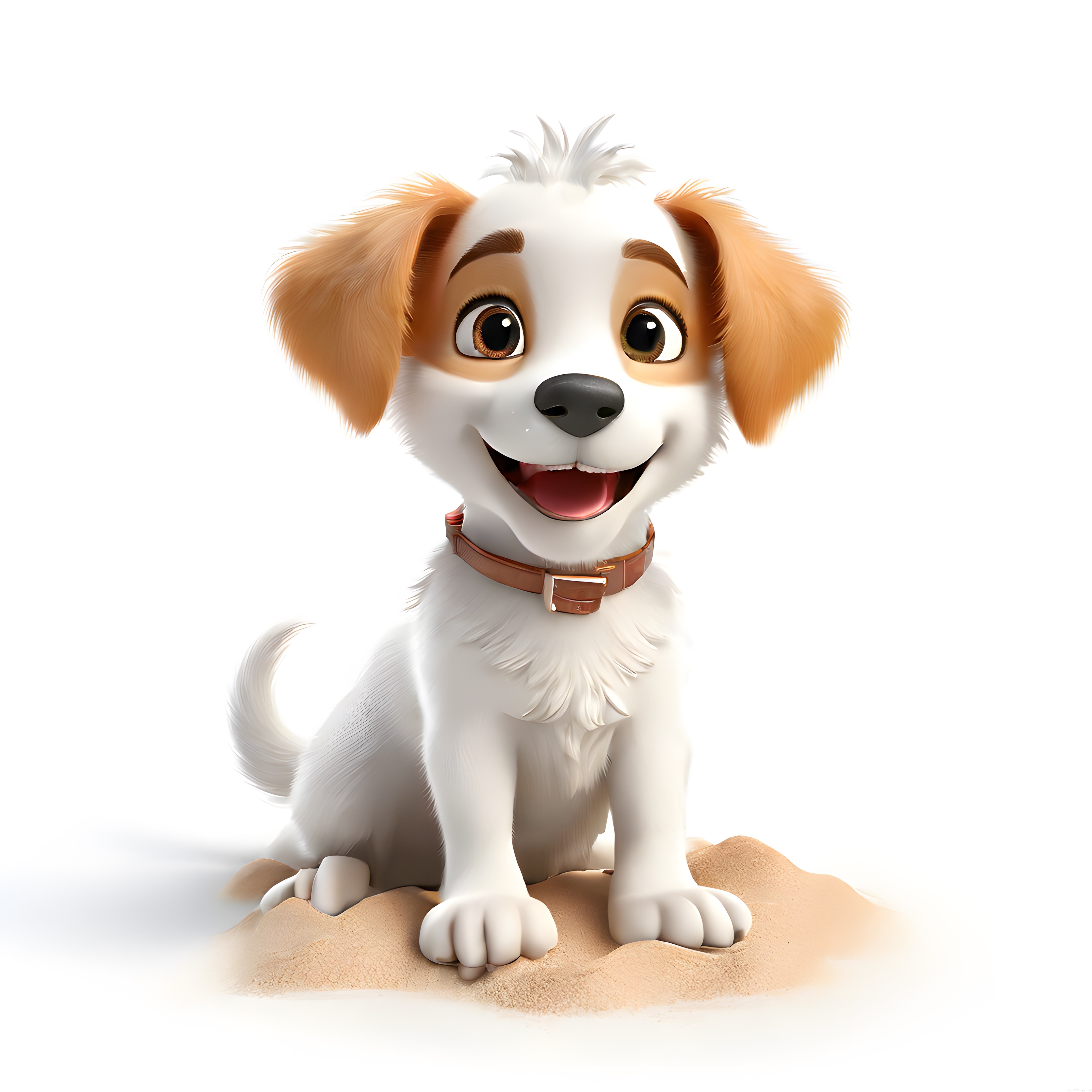 Sevimli 3D Animasyon Köpek Yavrusu, Parlak Gözlü Çizgi Film Karakteri