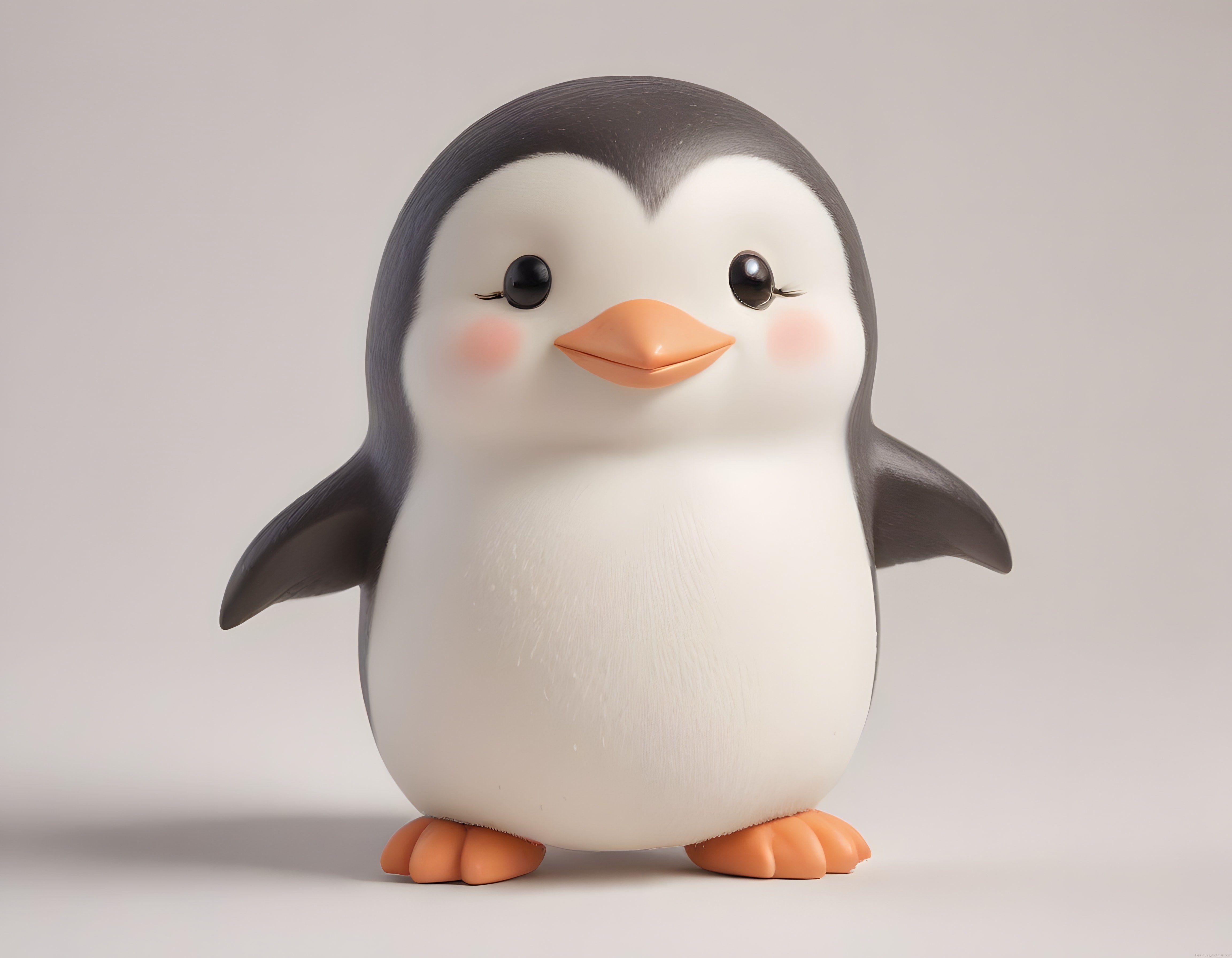 Sevimli 3D Animasyon Penguen Yavrusu: Yuvarlak Hatlı Sevimli Karakter