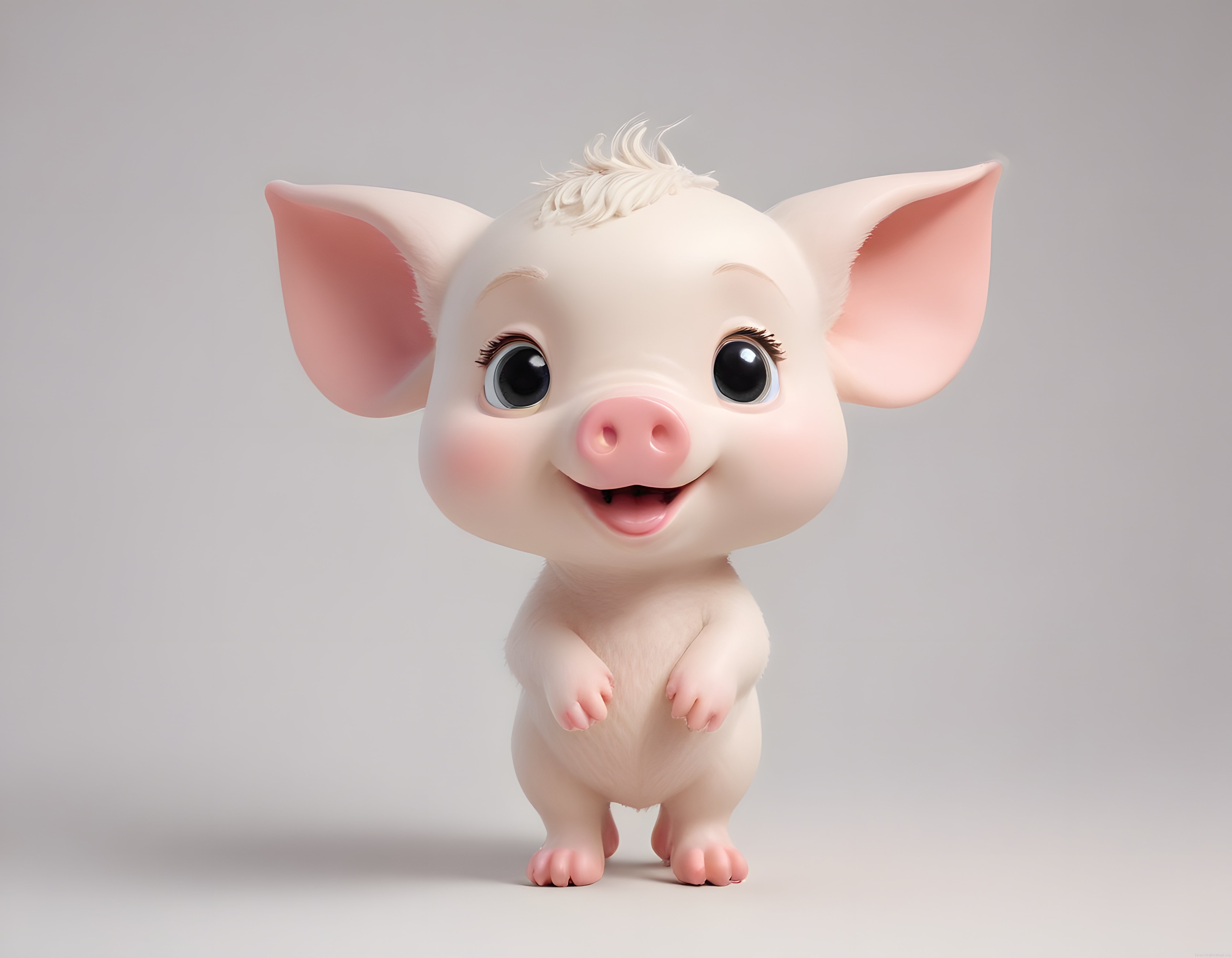 Sevimli 3D Animasyon Yavru Domuz Karakteri, Masum Bakışlı Çizgi Film Figürü