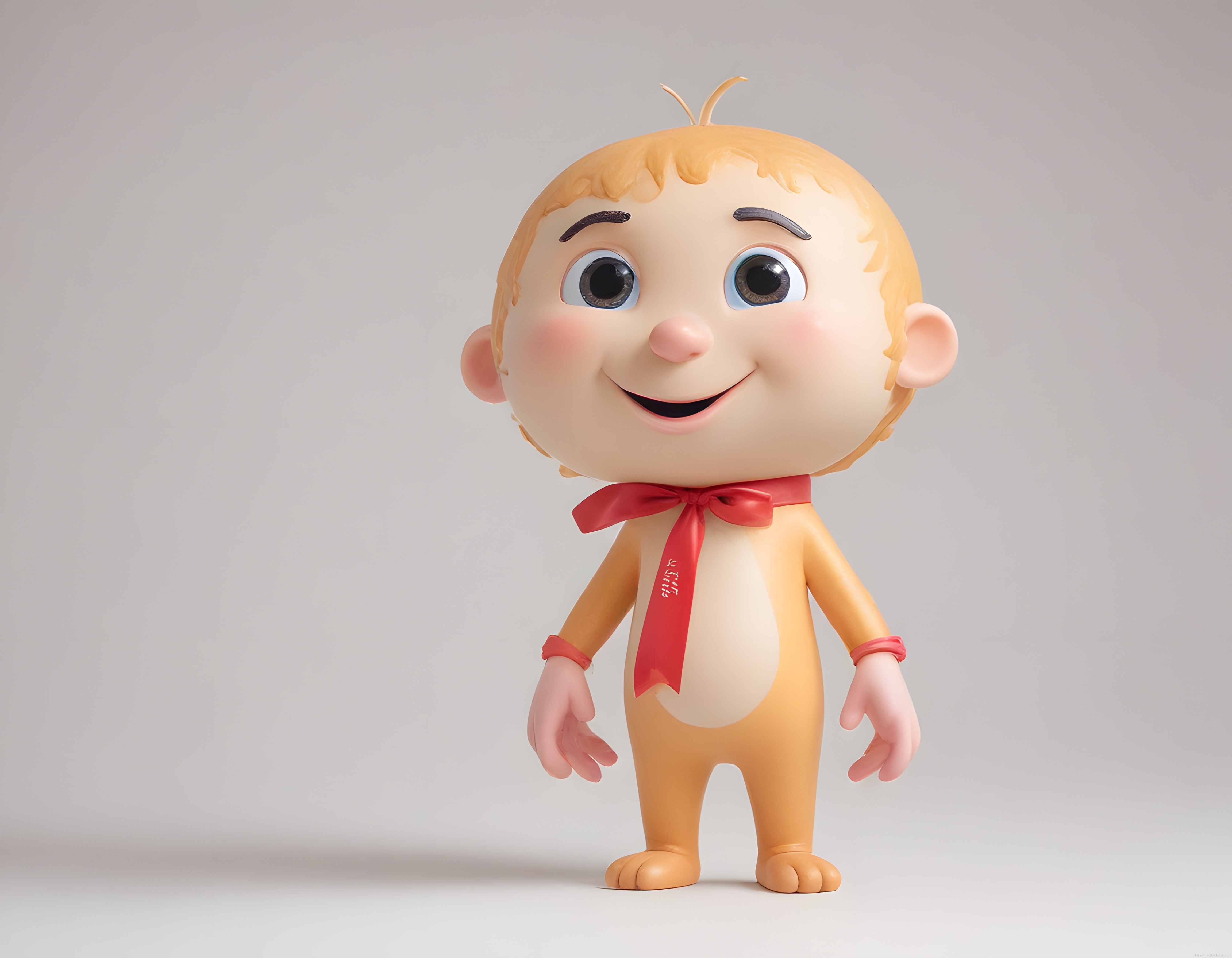 Sevimli 3D bebek karakteri, büyük gözler ve canlı animasyon detayları