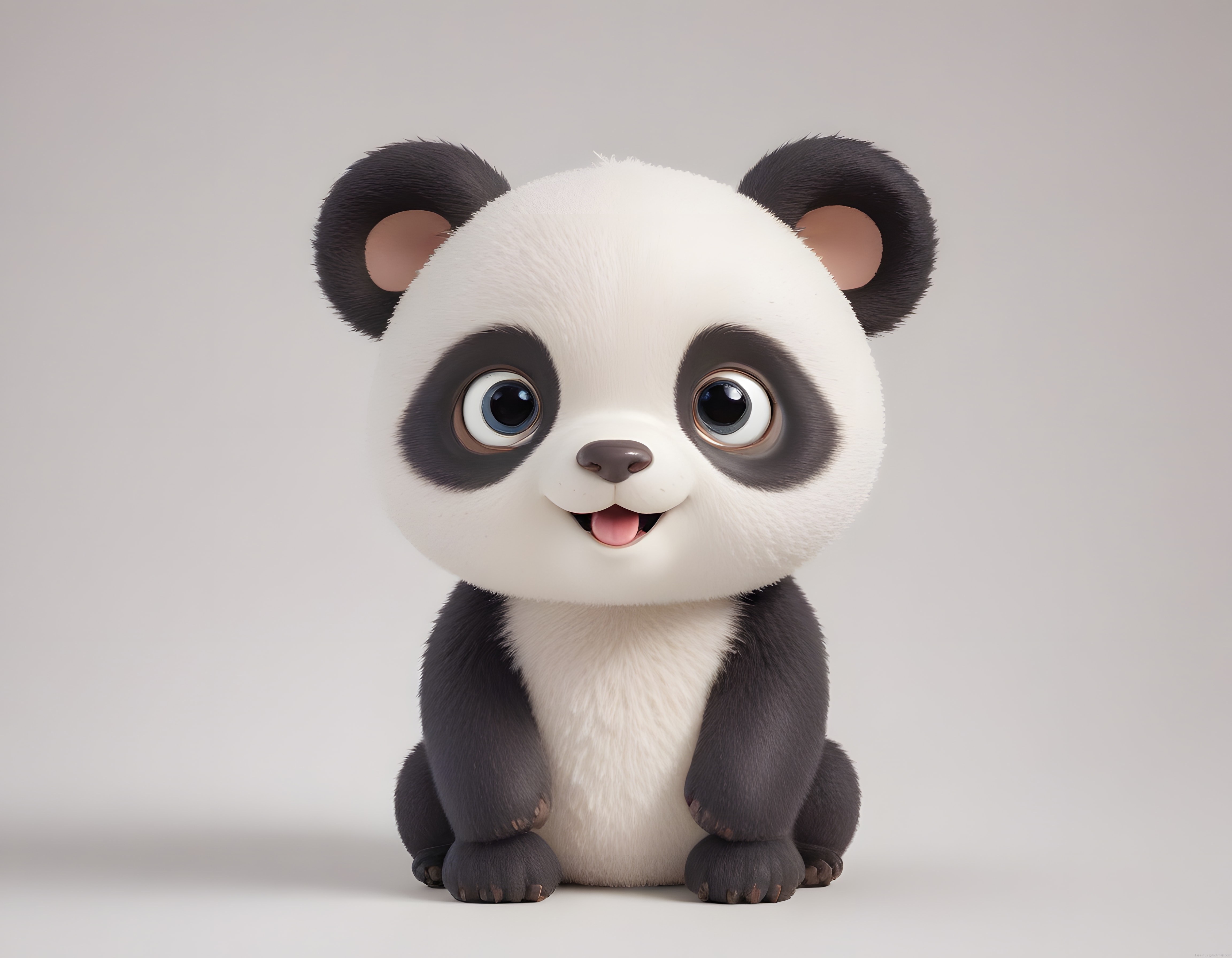 Sevimli 3D Bebek Panda Karakteri: Büyük Gözleriyle Masum ve Neşeli