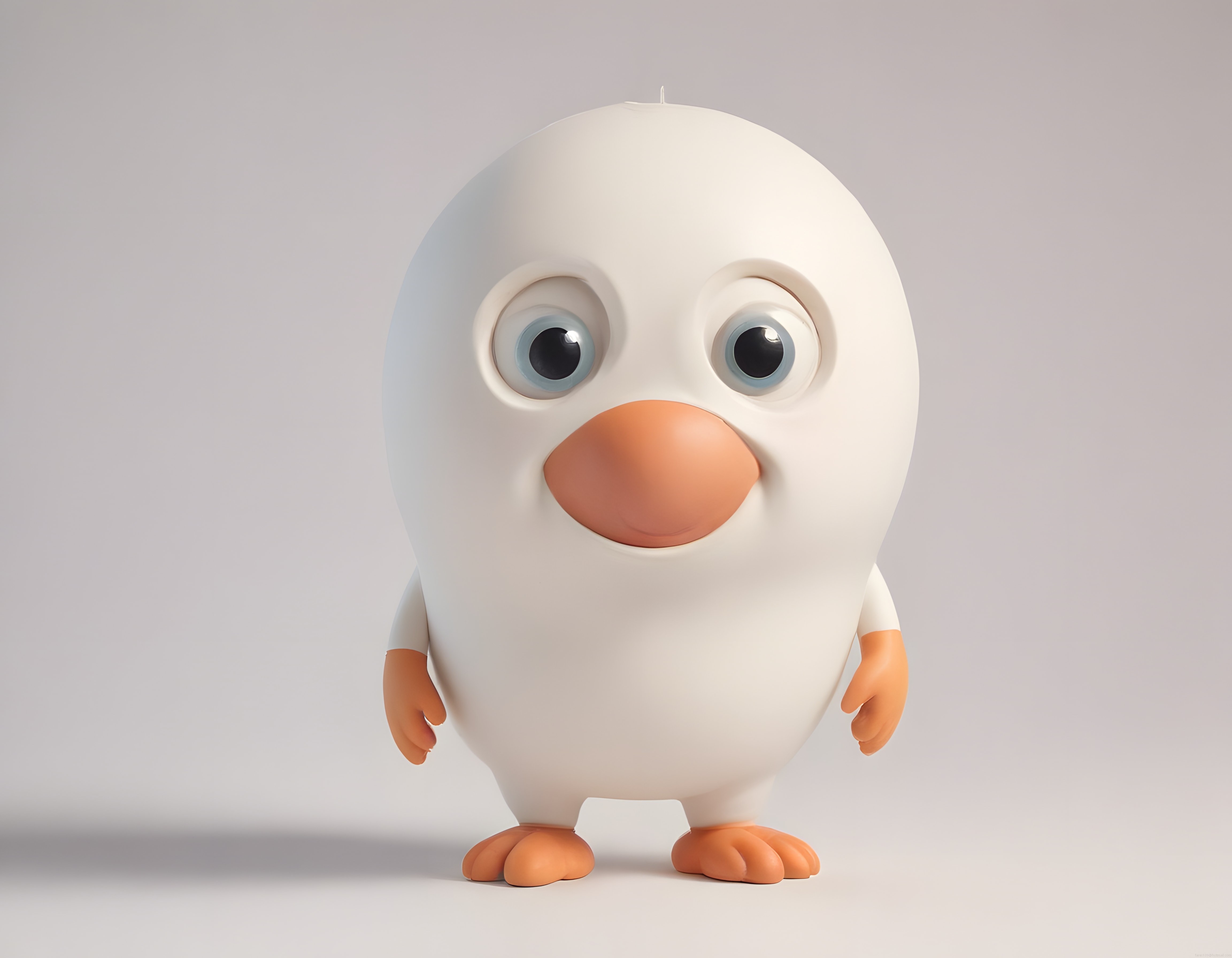 Sevimli 3D Civciv Karakteri: Büyük Gözlü Animasyon Maskot Tasarımı
