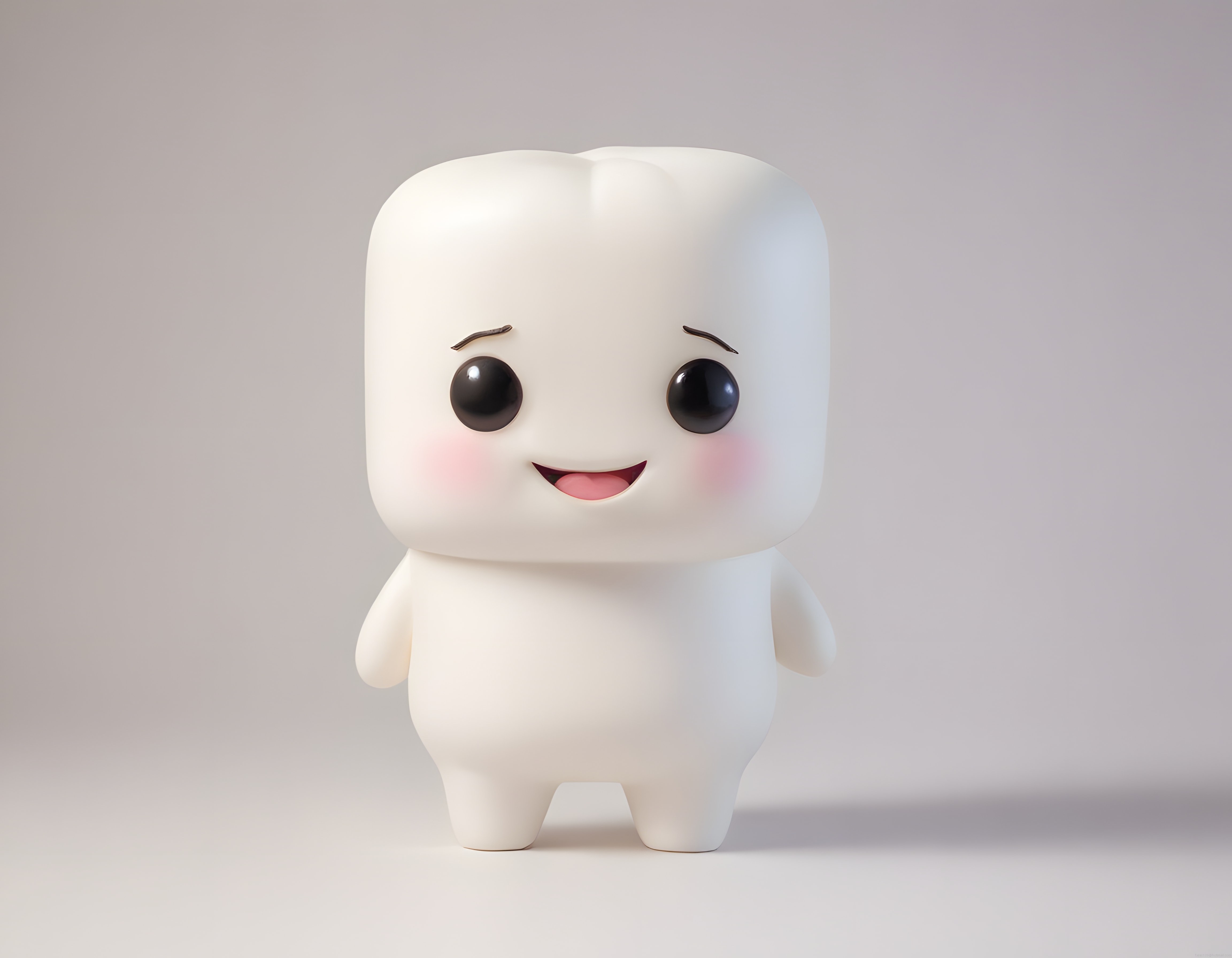 Sevimli 3D Diş Karakteri Yumuşak Dokulu Masum Animasyon Figürü