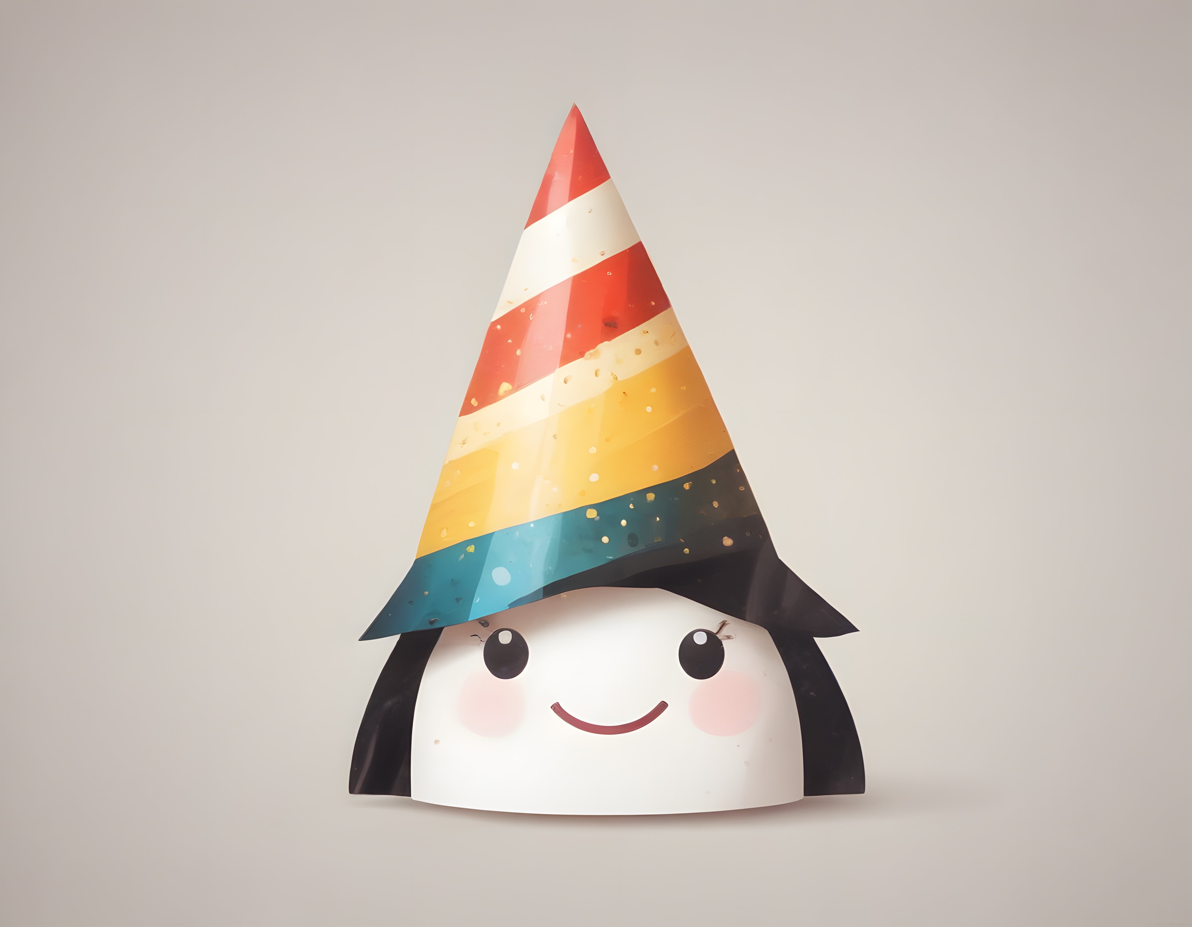 Sevimli 3D Karakter: Renkli Çizgili Şapkalı Minik Gnome ve Büyücü Figürü