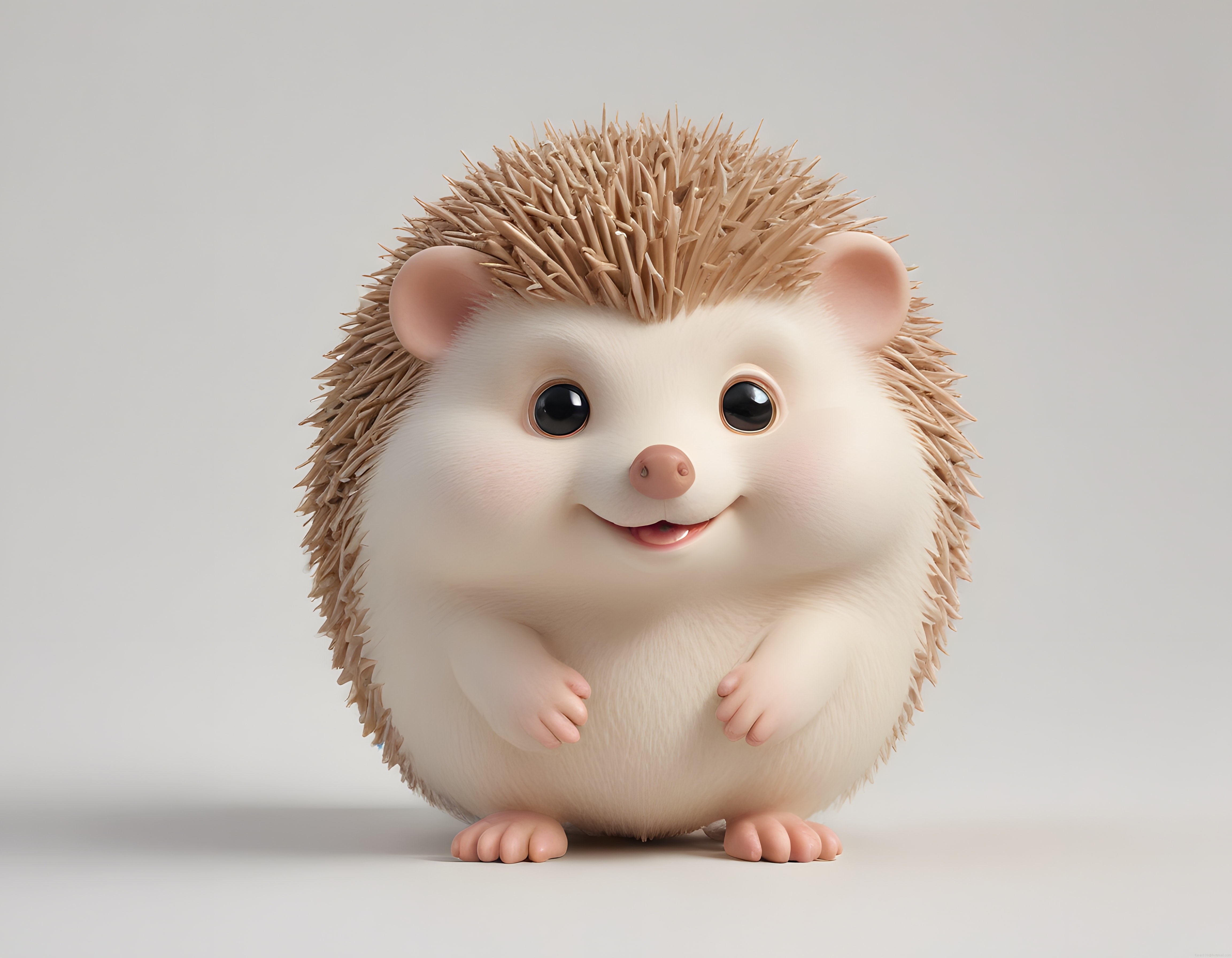 Sevimli 3D Kirpi Karakteri: Büyük Gözlü Animasyon Maskot Tasarımı
