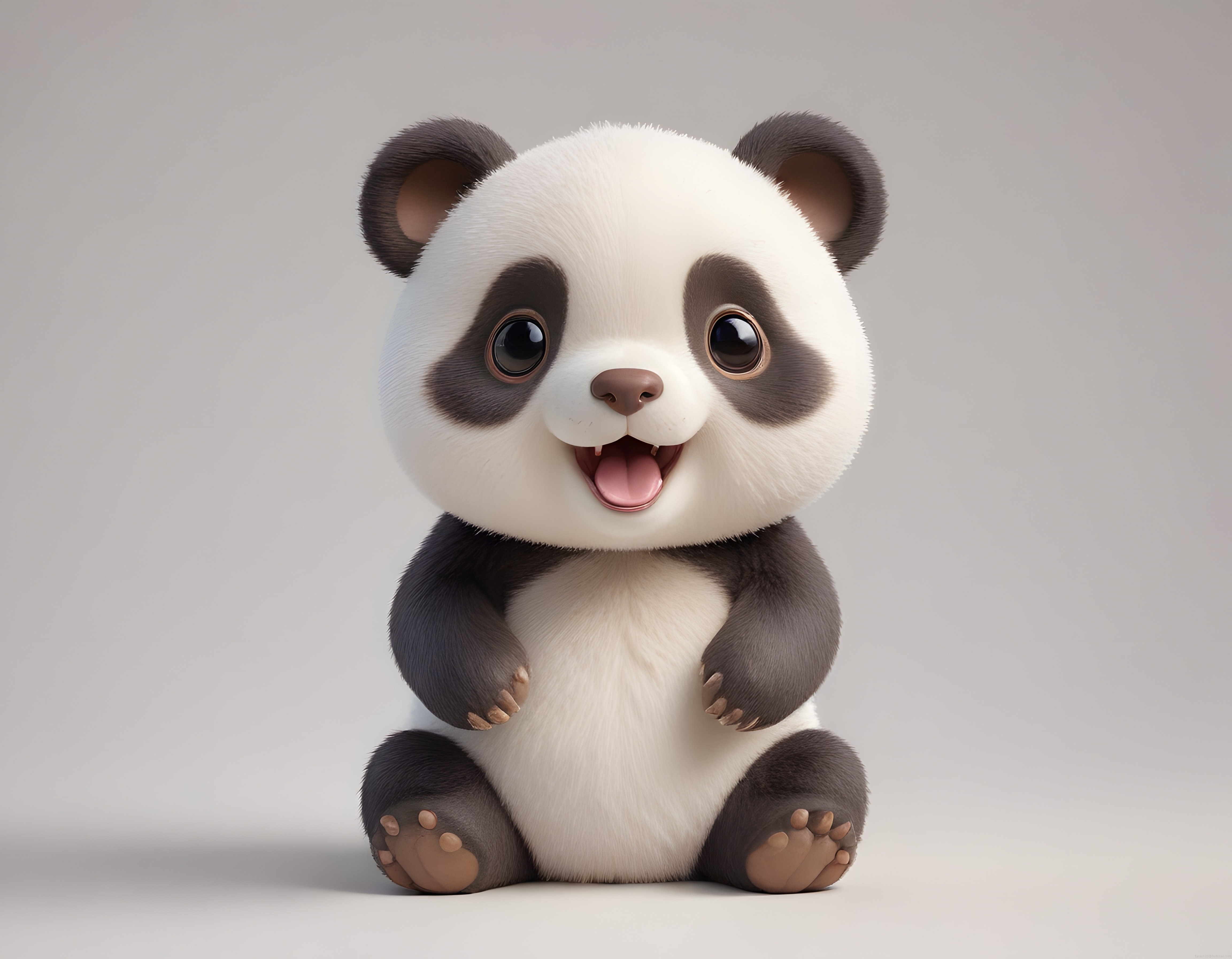 Sevimli 3D Panda Yavrusu Dijital Karakter Tasarımı ve İllüstrasyon