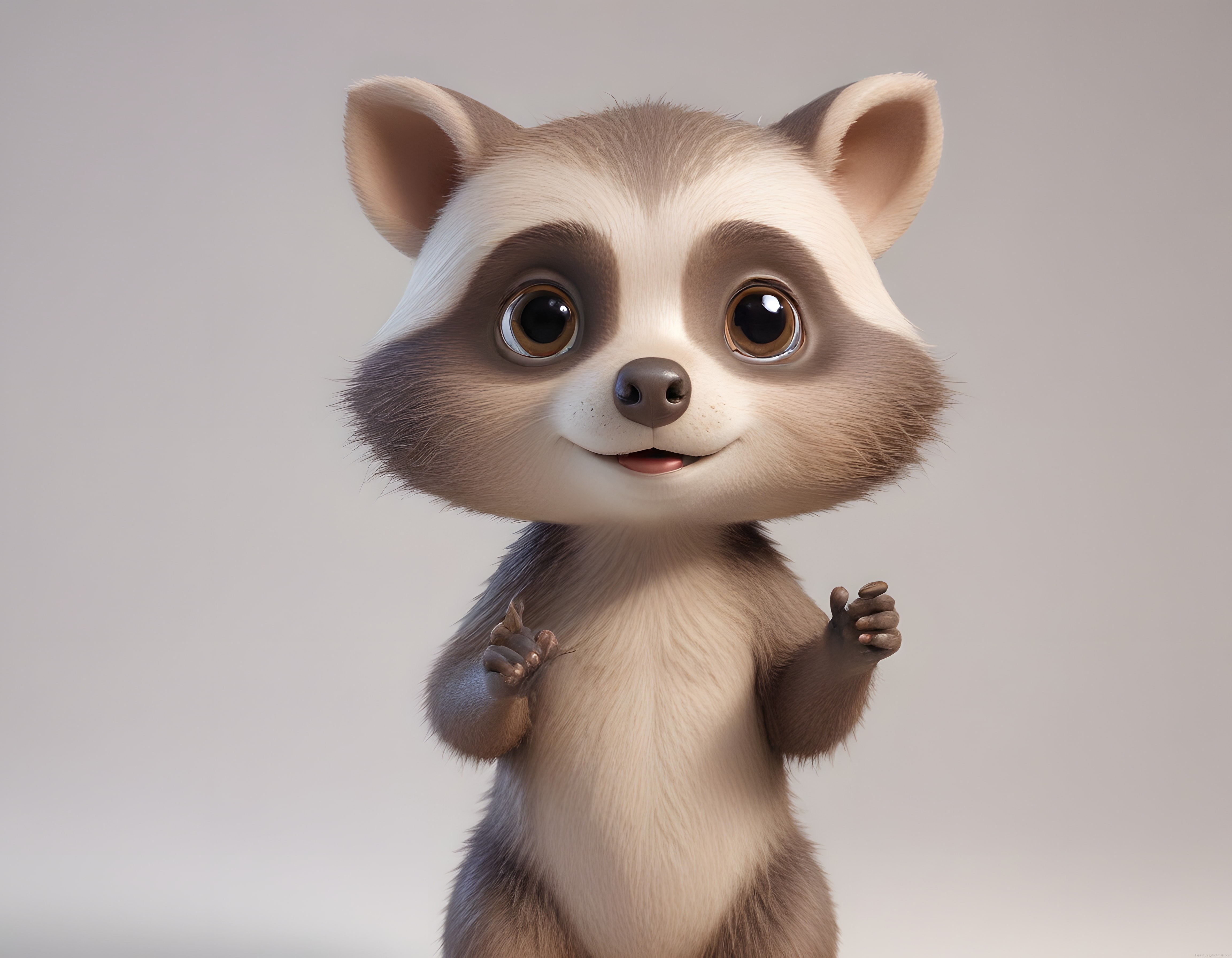 Sevimli 3D Rakun Karakteri: Animasyon Dünyasından Masum ve Sevimli Bir Dost