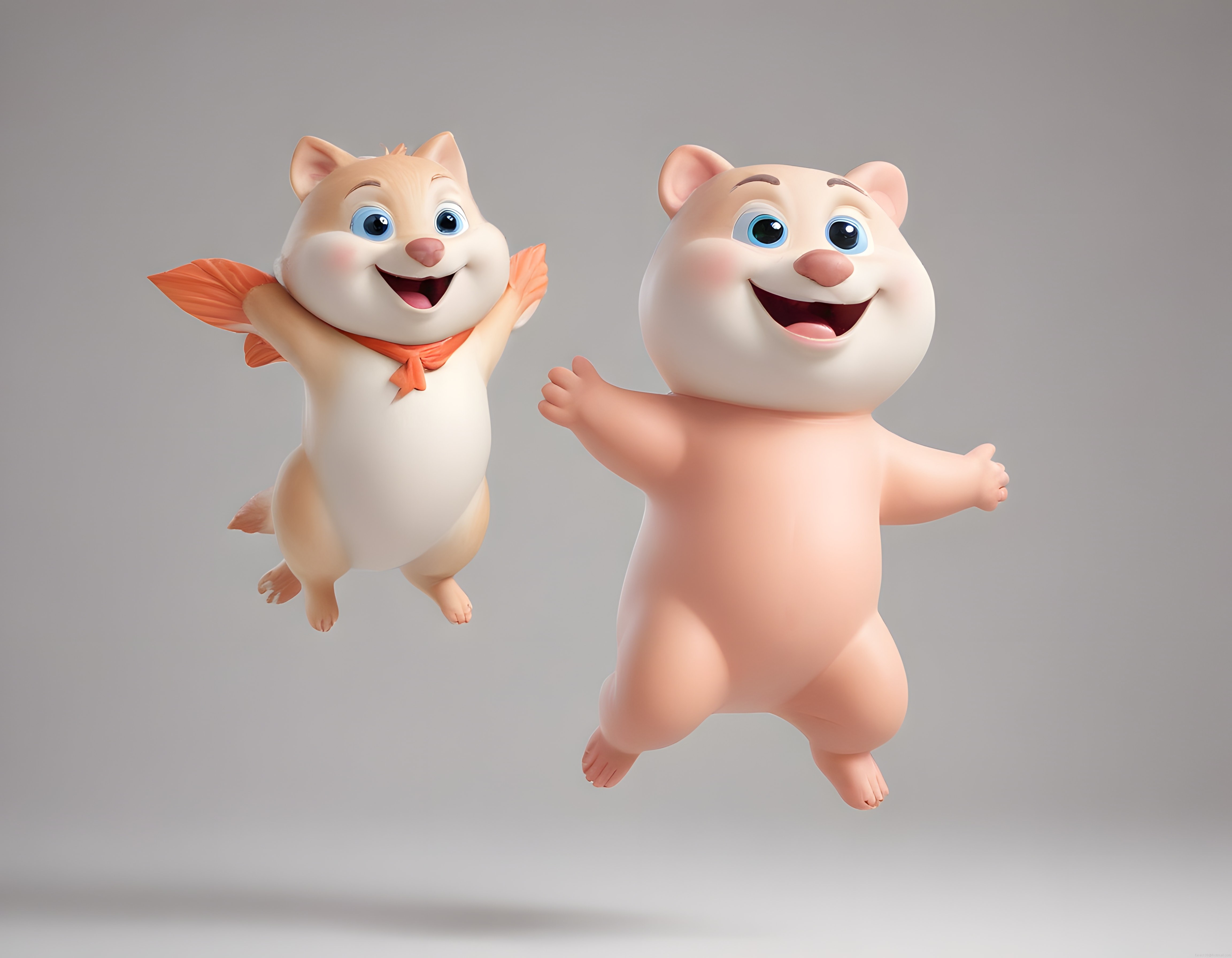 Sevimli 3D Sincap ve Şirin Pembe Ayı Animasyon Karakteri Çocuklar İçin