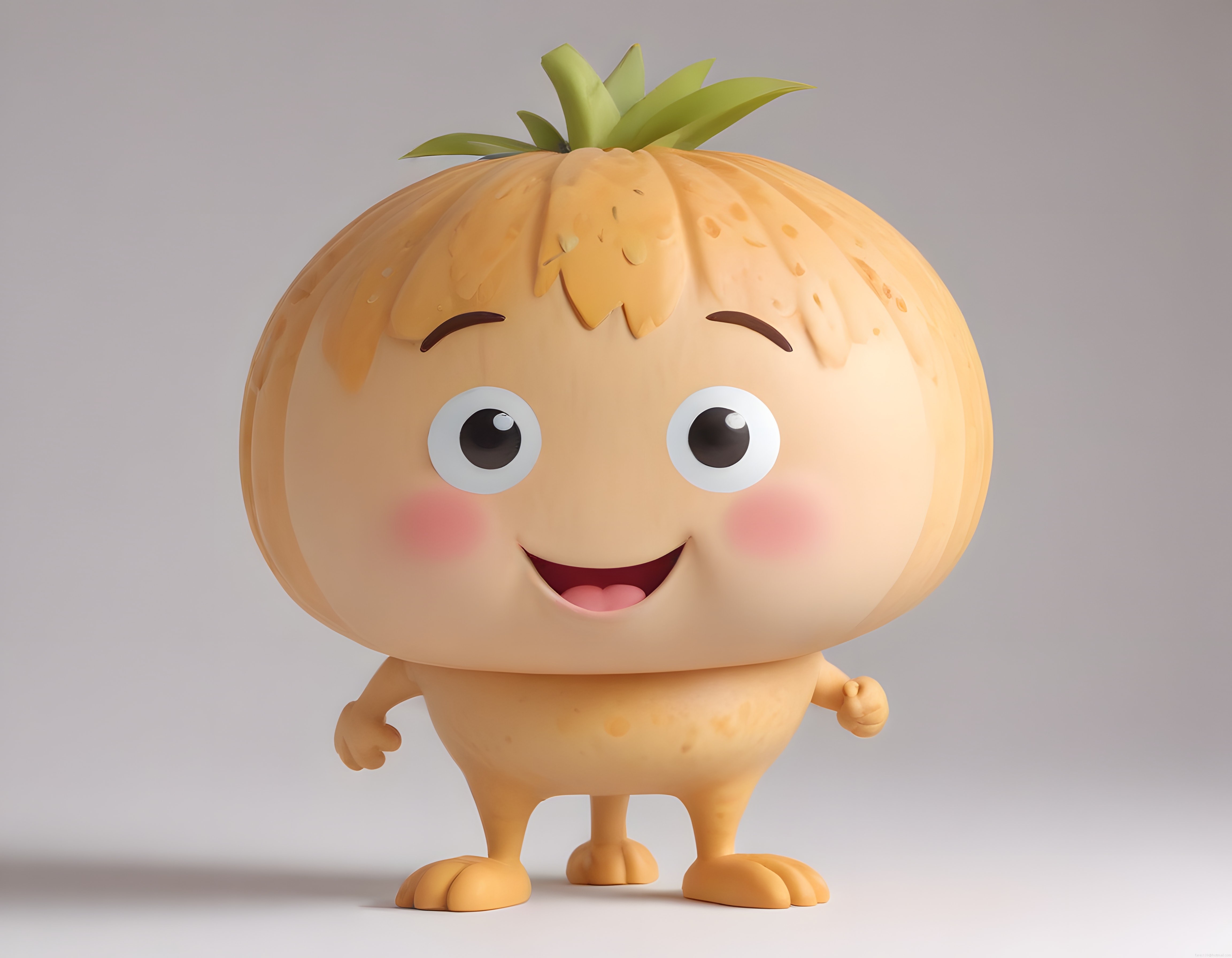Sevimli 3D Soğan Karakter: Gülümseyen Maskot ve Çocuk Dostu Animasyon Tasarım