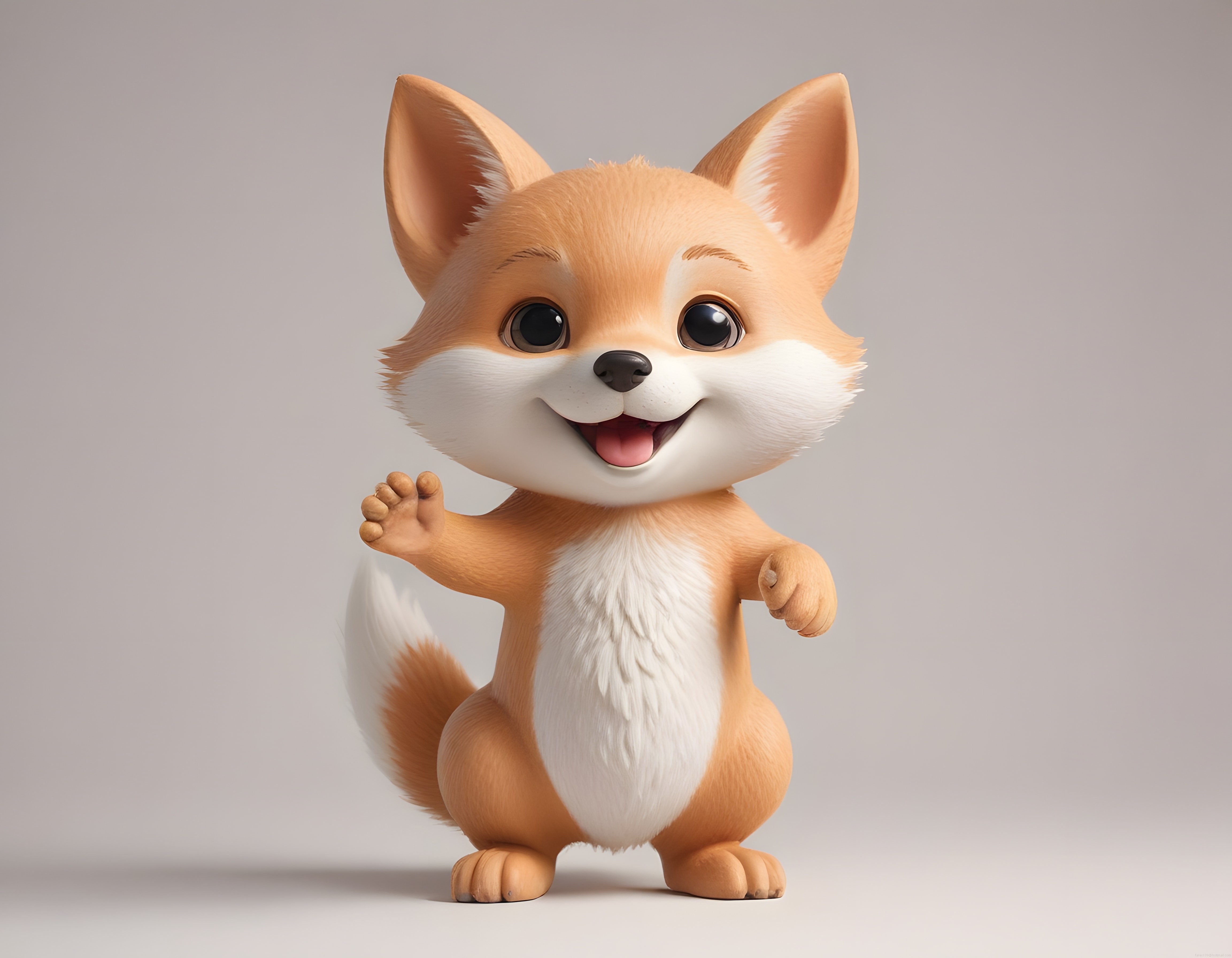 Sevimli 3D Tilki Karakteri: Peluş Oyuncak Tasarımlı Dijital Animasyon