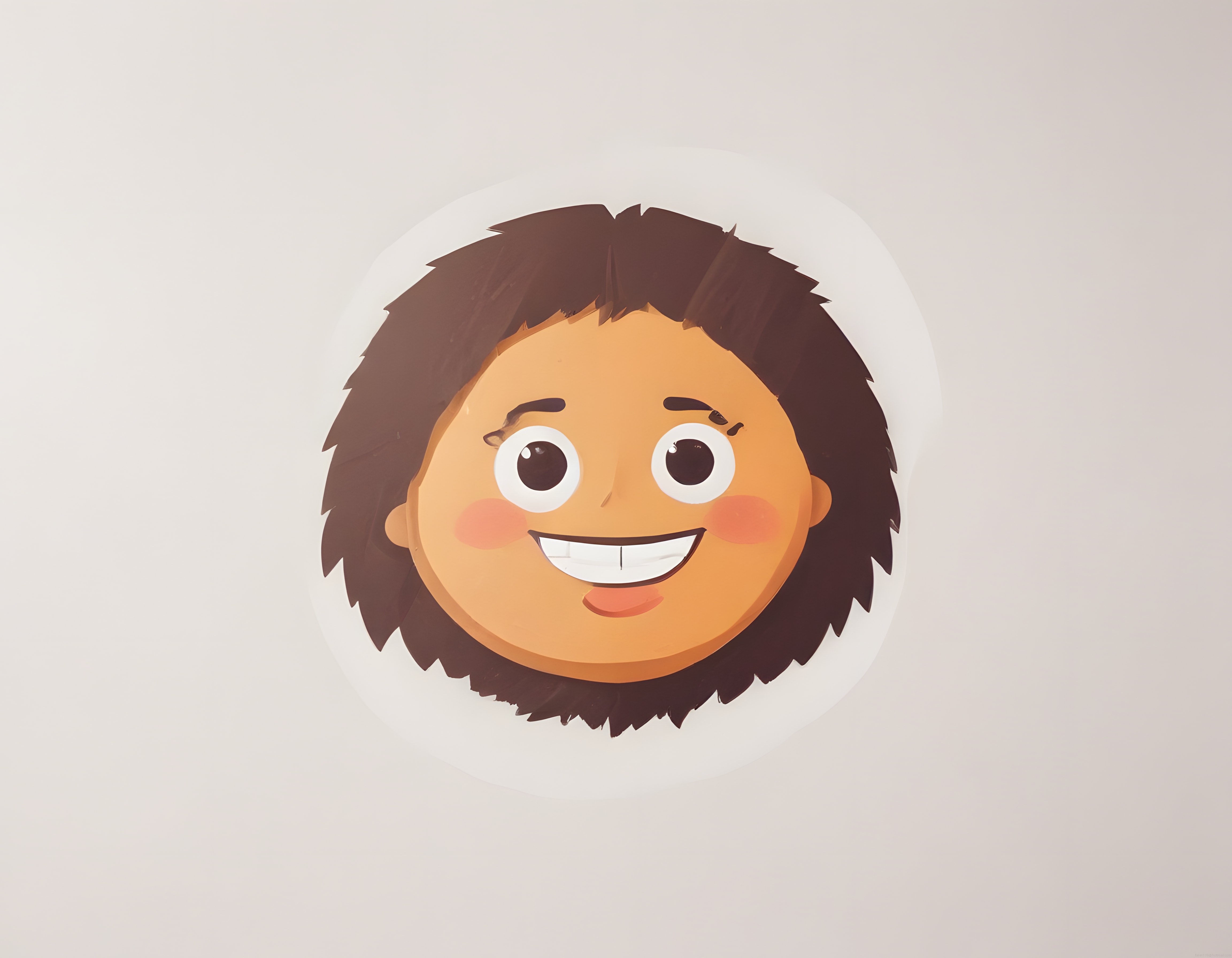 Sevimli Animasyon Karakteri Yüz İllüstrasyonu ve Mutlu Emoji Tasarımı