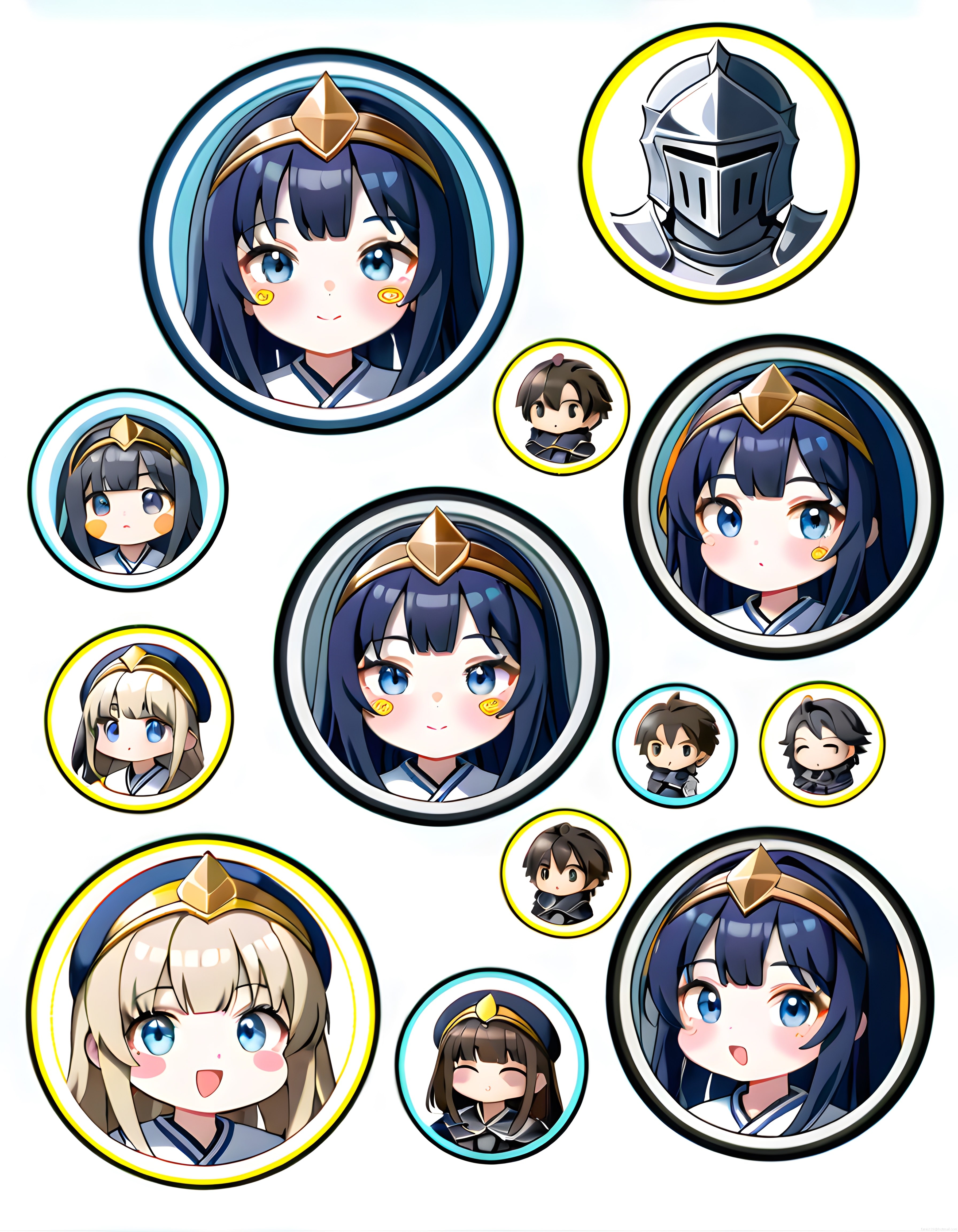 Sevimli Anime Avatar Seti: Chibi Prenses ve Şövalye Karakter Tasarımları